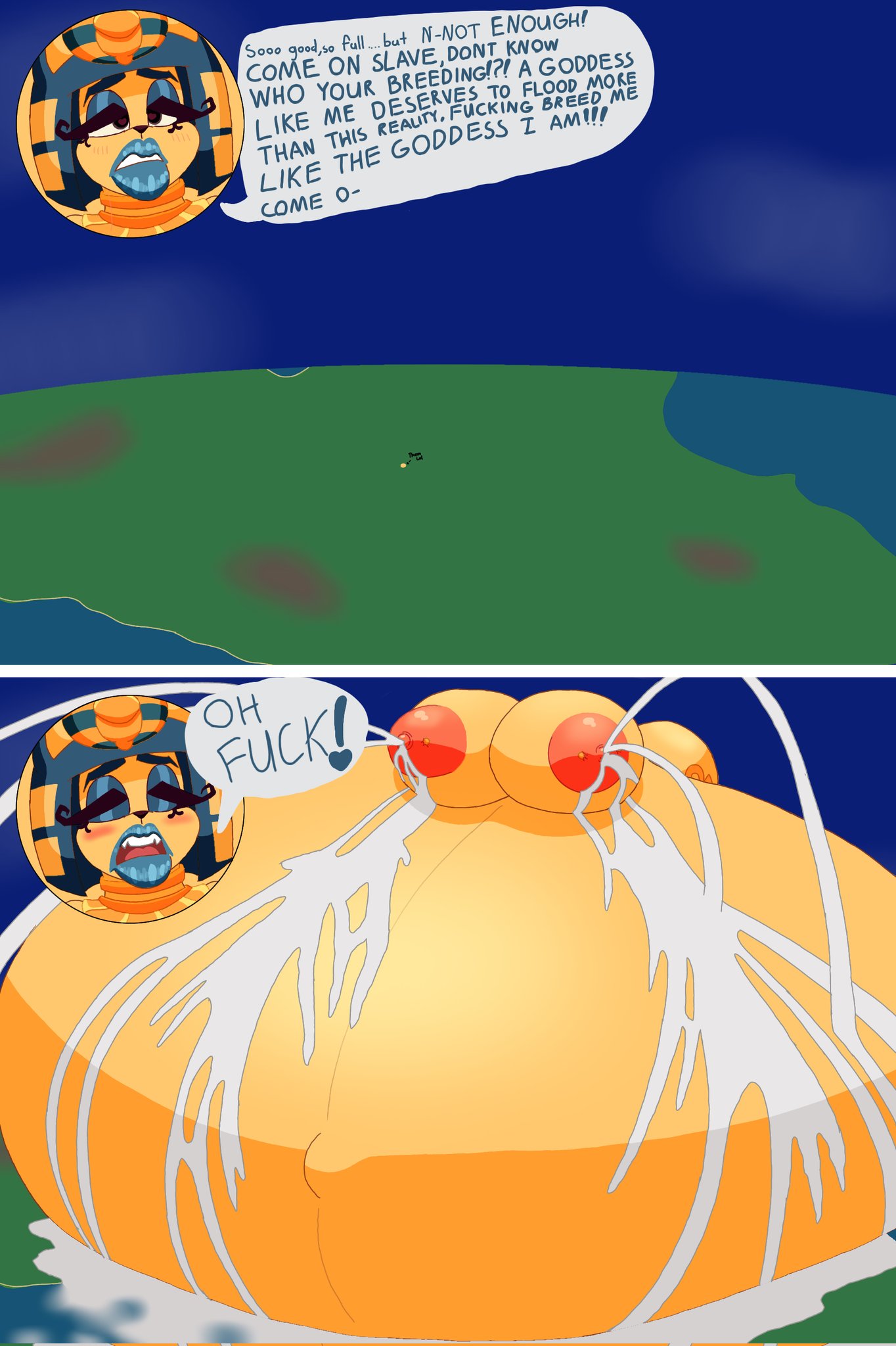 animal_crossing ankha ankha_kennedy_(user3345) big_ass big_breasts big_penis bigger_than_canvas breasts bubble_butt cumflation english_text female furry gigantic_breasts huge_ass huge_cock hyper_belly hyper_cumflation hyper_pregnancy impregnation inflation lactation penis pregnant sex tagme text typo user3345