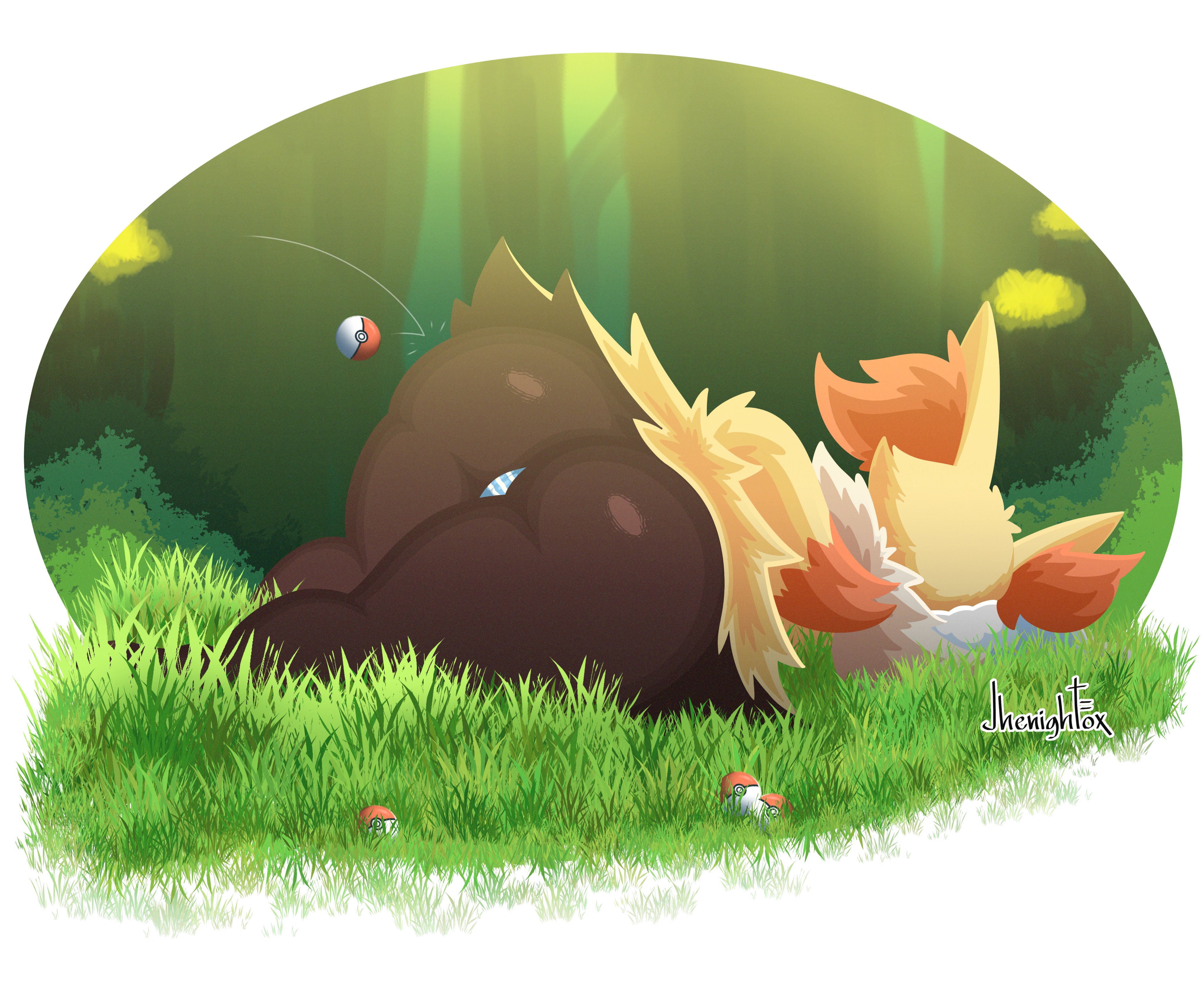 ass, big ass, braixen, bubble ass, bubble butt, female, furry, huge ass, jhenightfox, panties, pokémon (species), pokemon, pokemon (species), thick thighs, wide hips