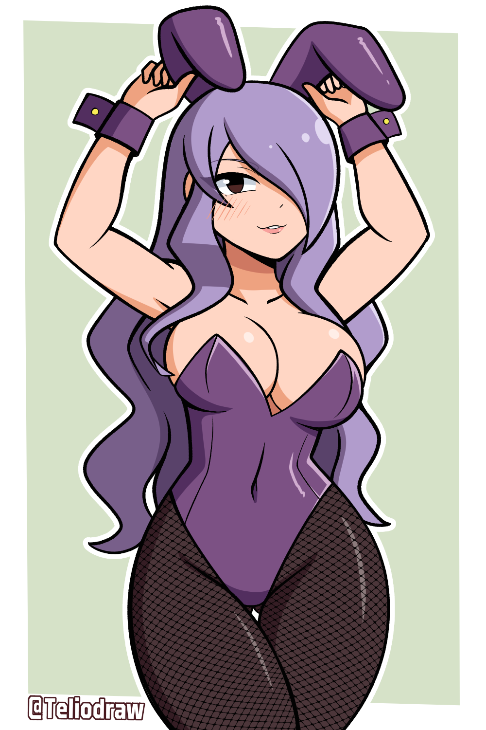 1girls alternate_costume bunny_ears bunny_girl bunnysuit camilla_(fire_emblem) camilla_(spring)_(fire_emblem) female female_only fire_emblem fire_emblem_fates looking_at_viewer purple_bunnysuit purple_hair solo solo_female standing teliodraw