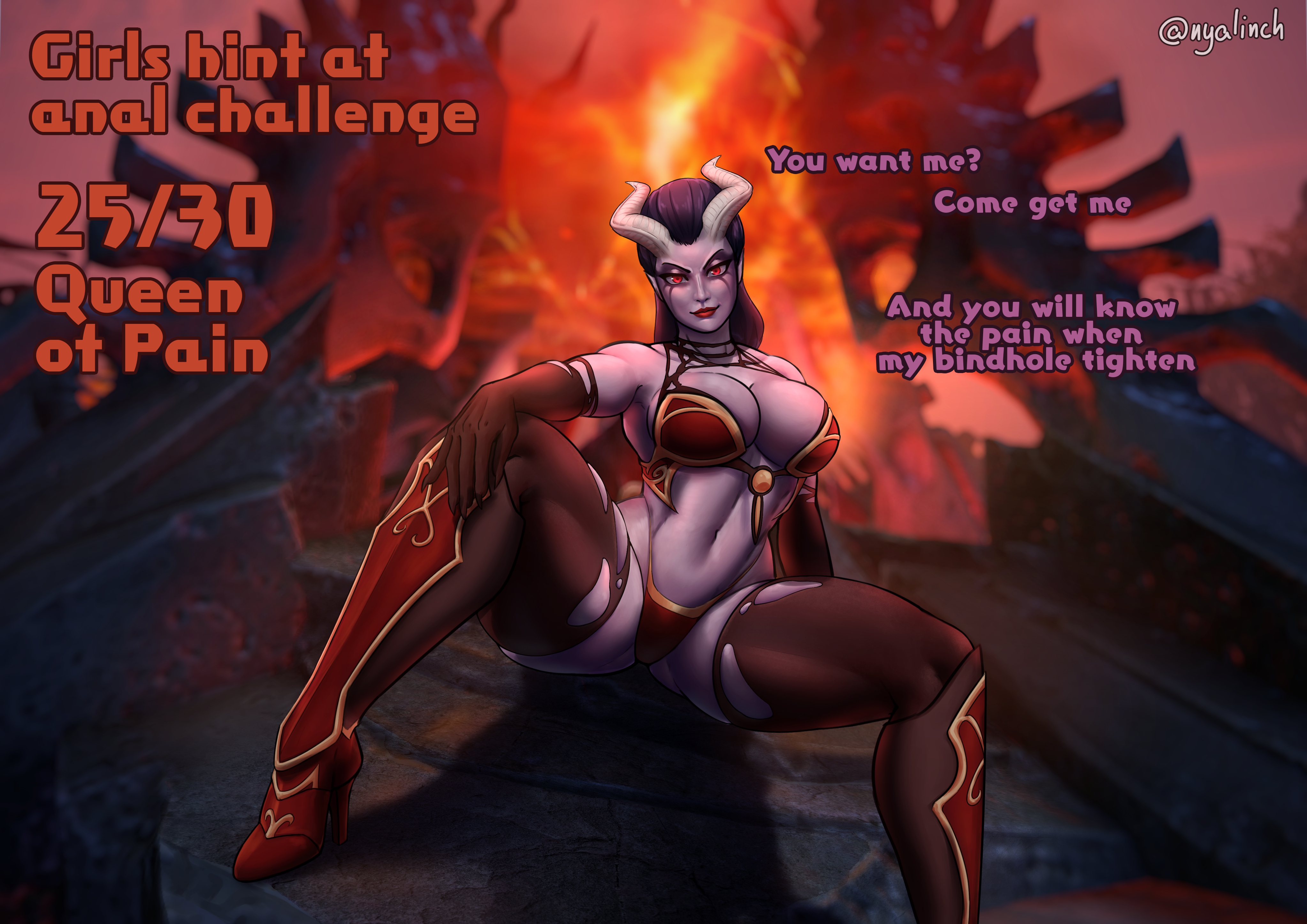 before anal, demon, dota, dota 2, girls hint at anal challenge, meowlinch, queen of pain, succubus, tagme