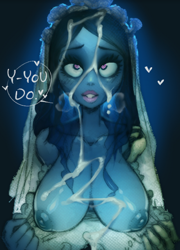 big_breasts blue_body blue_hair blue_skin corpse_bride emily_(corpse_bride) large_breasts looking_at_viewer pokilewd presenting_breasts