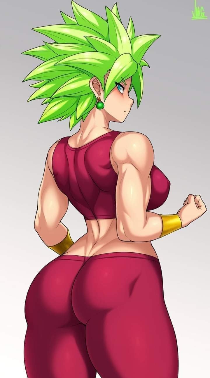 1girls, 2d, 2d (artwork), ass, ass focus, big ass, curvy, curvy figure, dragon ball, dragon ball super, female, female only, fit, fit female, green hair, jmg, kefla, legendary super saiyan, light skin, light-skinned female, saiyan, solo, super saiyan, super saiyan 2, tagme, thick thighs, tight clothing, undertagged, wide hips
