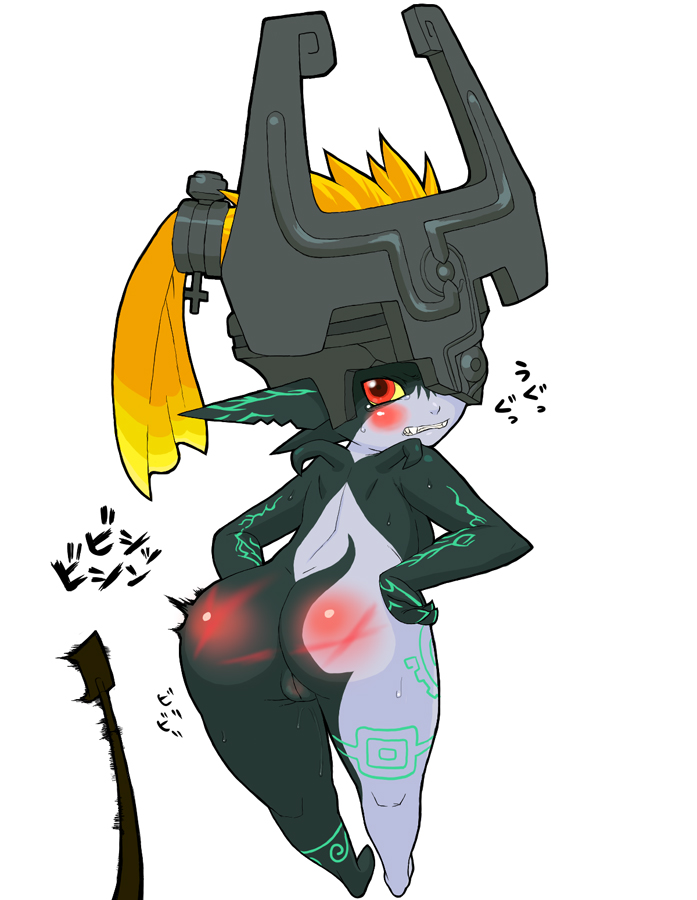 ass blush female female_only imp imp_midna looking_back midna nintendo pussy ricosye solo spanked spanking straight_hair tears the_legend_of_zelda twilight_princess uncensored