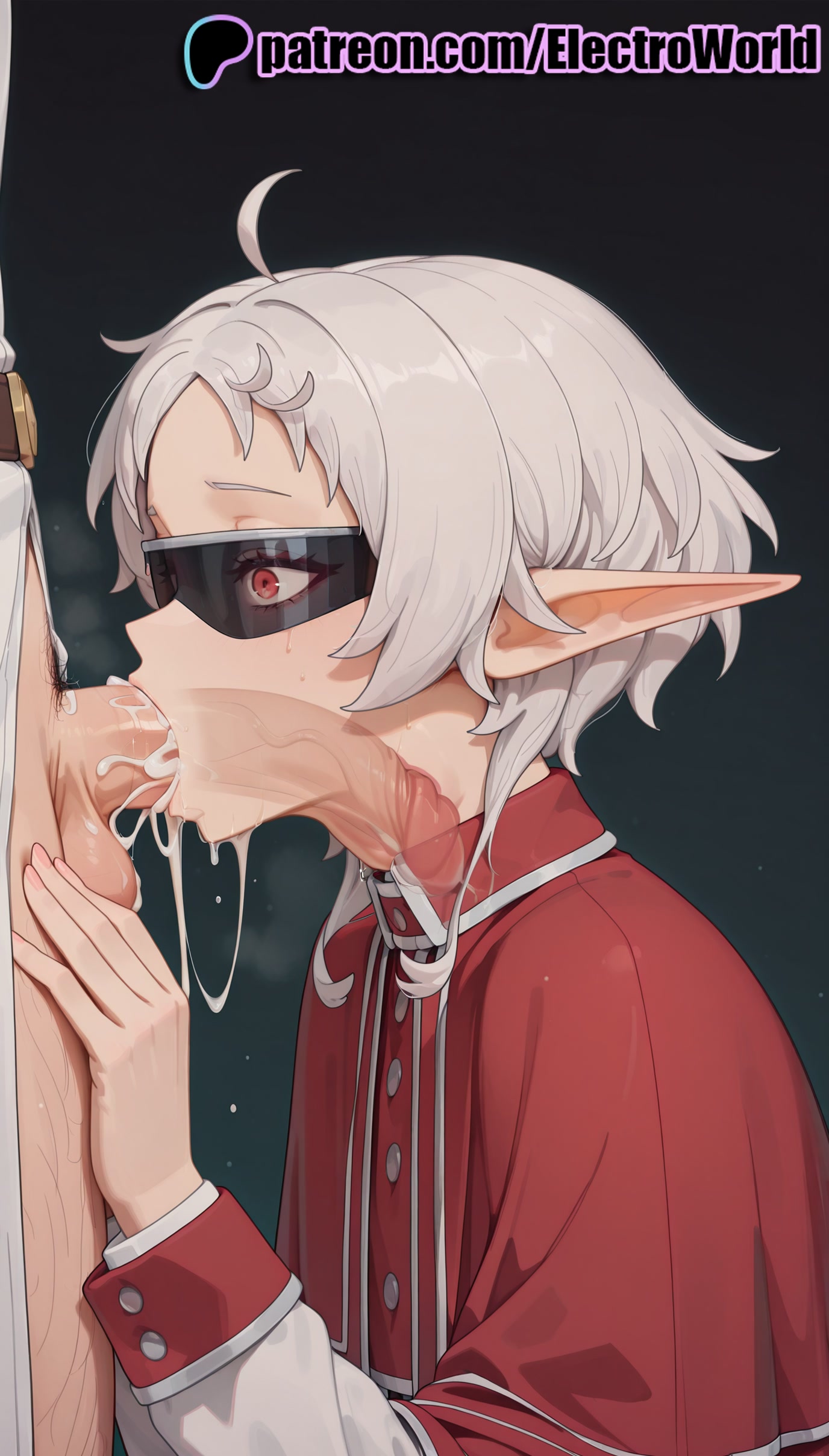 1boy, 1girls, 2025, ai generated, artist name, blowjob, blowjob face, cock, cum in mouth, dick, electroworld, fellatio, female, hi res, high quality, high resolution, highres, licking, male, male pubic hair, mushoku tensei, mushoku tensei: isekai ittara honki dasu, oral, oral sex, patreon, patreon username, penis, pointy ears, pubic hair, red eyes, stable diffusion, straight, sucking, sylphiette (mushoku tensei), tongue, uncensored, watermark, x-ray