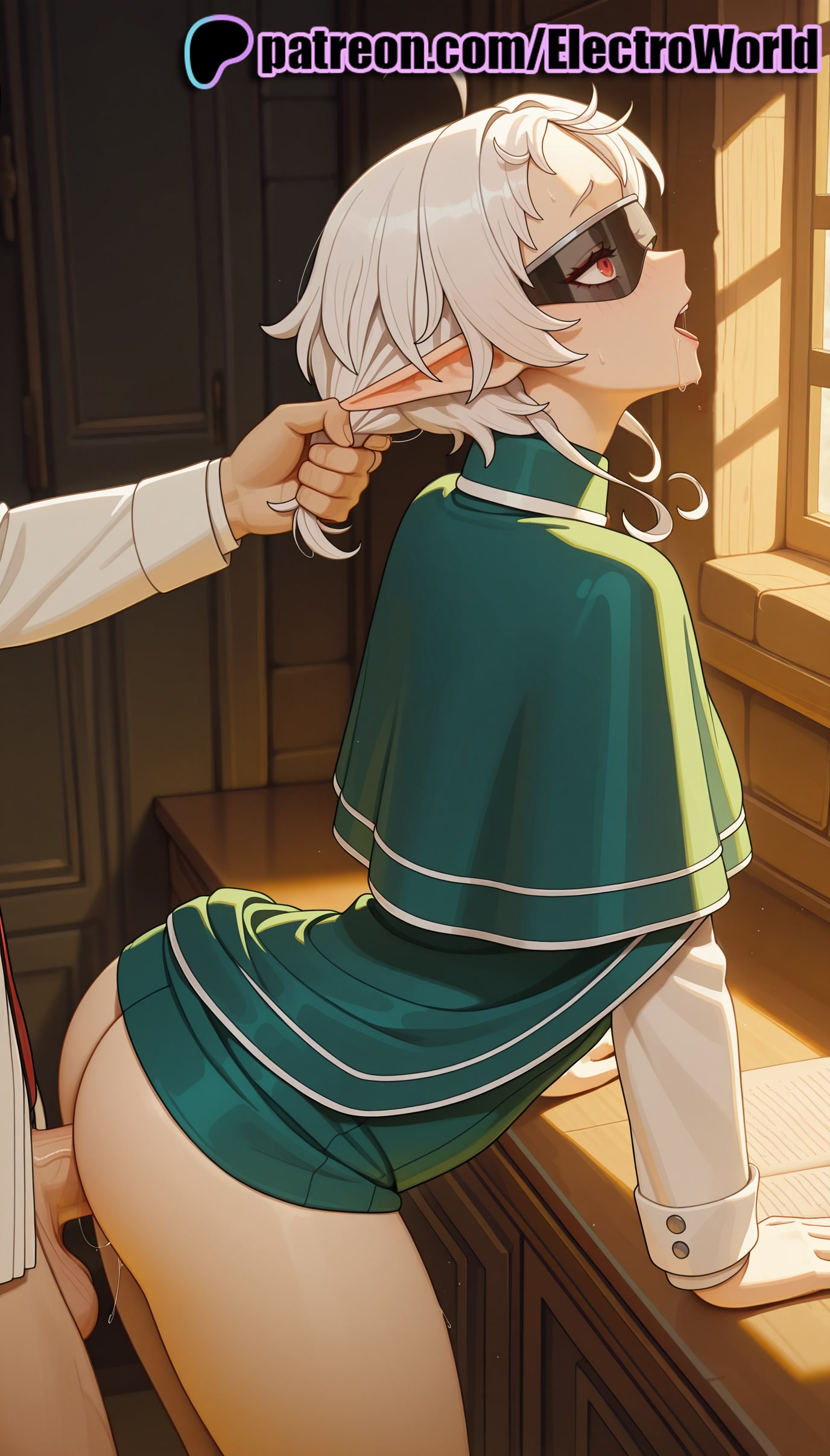 1girls, 2025, ai generated, artist name, ass, cock, dick, electroworld, female, fucking, grabbing another's hair, hi res, high quality, high resolution, highres, intercourse, love making, male, male focus, multiple boys, multiple males, mushoku tensei, mushoku tensei: isekai ittara honki dasu, open mouth, patreon, patreon username, penetration, penis, pointy ears, red eyes, sex, sex from behind, sexual intercourse, stable diffusion, sylphiette (mushoku tensei), watermark