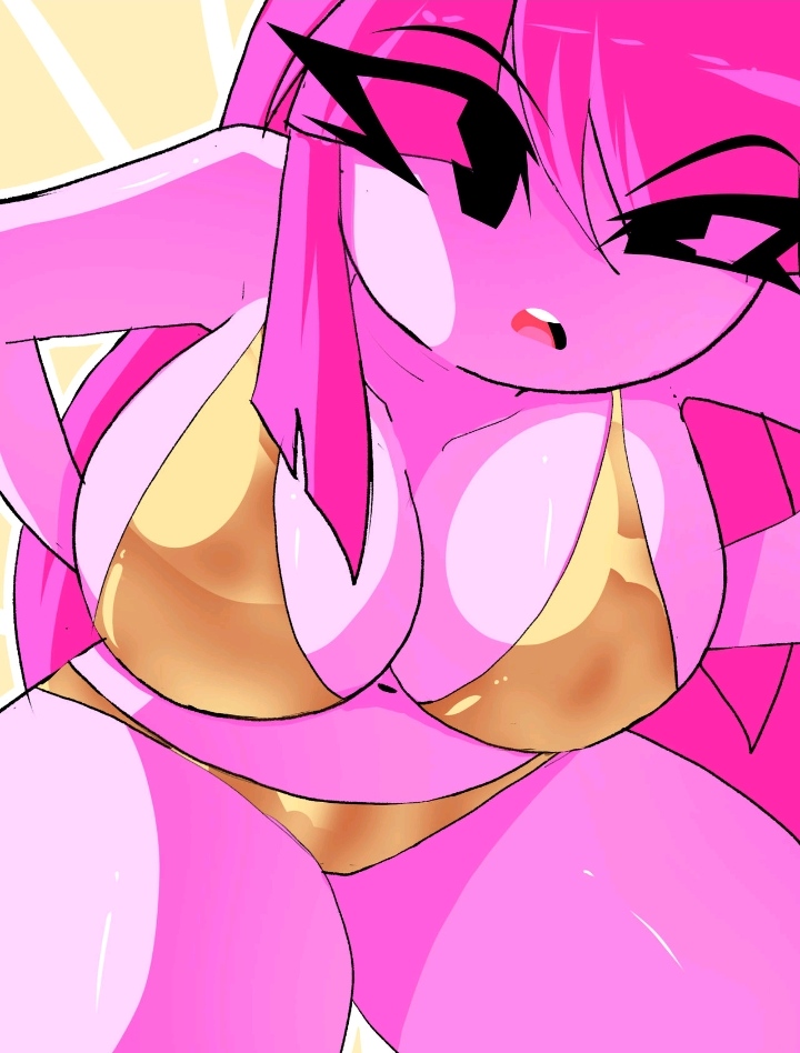 1girls, 2d, adventure time, bikini, bikini bottom, bikini top, black eyebrows, black eyelashes, breasts, cartoon network, deviantart, deviantart link, eyebrows, eyebrows visible through hair, eyelashes, eyelashes through hair, eyelashes visible through hair, female, gold bikini, gold bra, gold panties, golden bikini, golden bra, golden panties, golden week, huge breasts, long hair, looking at viewer, no ai, open mouth, panties, pink body, pink hair, pink skin, princess, princess bubblegum, solo, two piece swimsuit, two-piece swimsuit, western cartoon, xan-gelx (xan)
