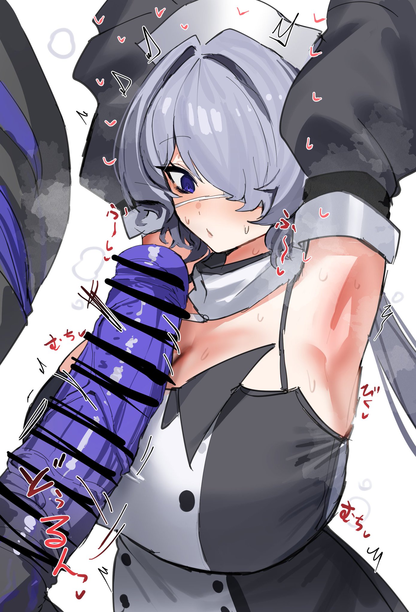 1girls, arknights, bar censor, big breasts, big penis, breasts, censor bar, censored, female, horn/wood, male, monster, monster cock, penis, tagme, whisperain (arknights)