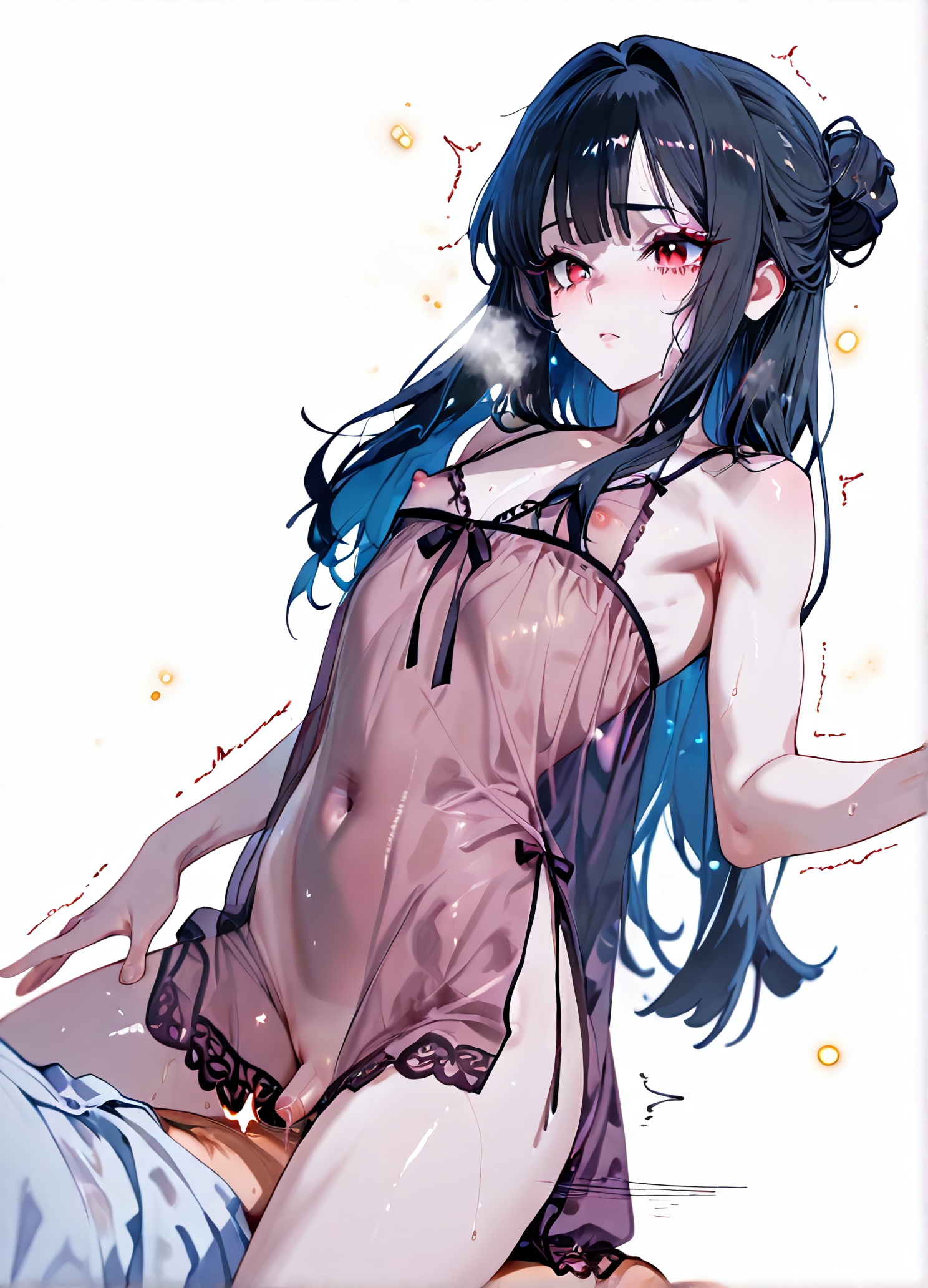 1femboy, 2boys, ai assisted, ai generated, anal, androgynous, balls, black hair, crossdressing, crossdressing male, femboy, feminine, feminine male, gay, gay sex, girly, long hair, male, male only, nightgown, penis, pov, red eyes, reneenjoyer, see-through, small penis, tattoo, testicles, trap, twink, yaoi