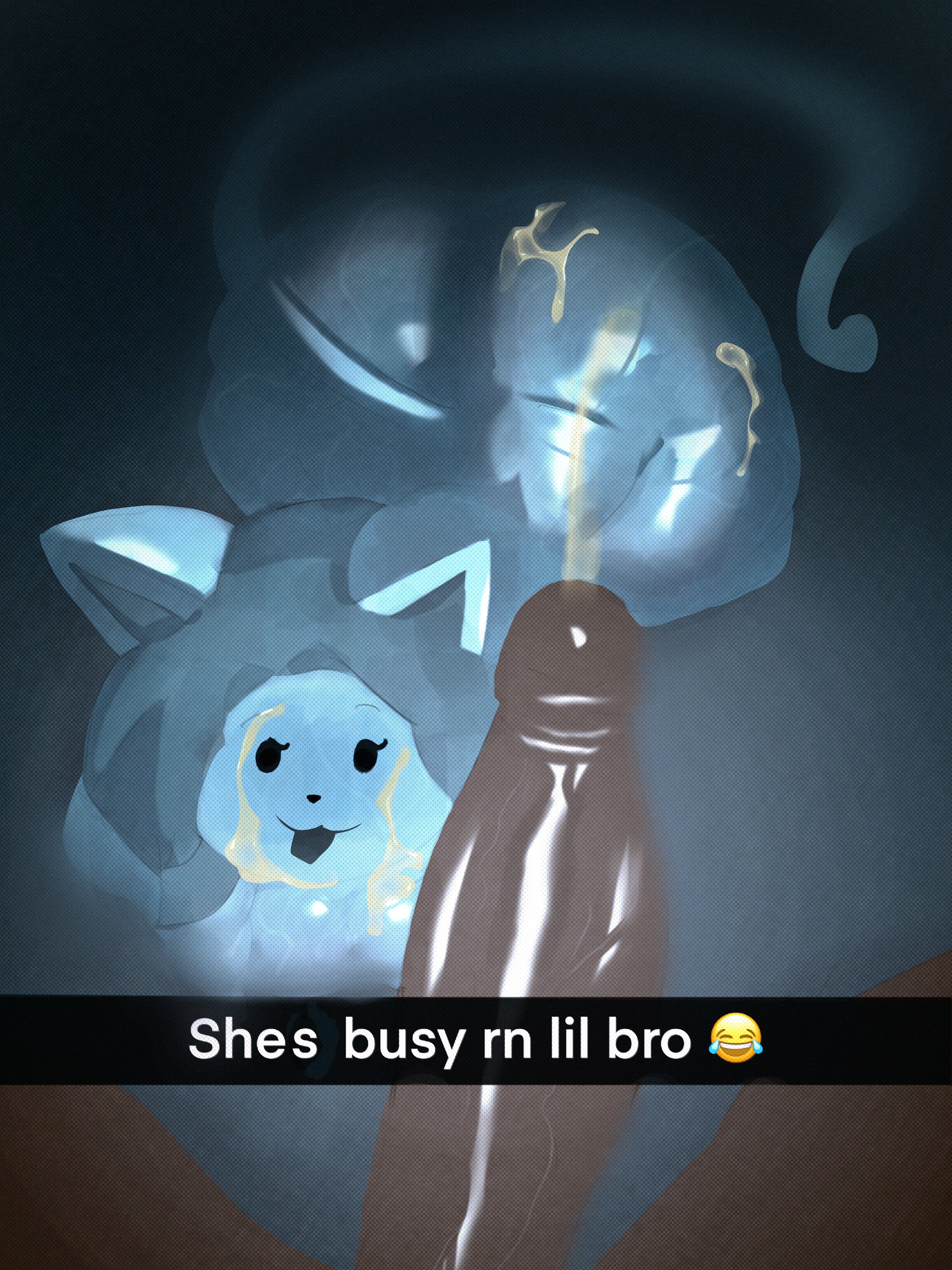 1boy, 1girls, adawndraws, ass, big ass, breasts, cat ears, cat girl, cat tail, catgirl, cheating, cum, cumming, dark skin, dark-skinned male, dark-skinned penis, emoji, english text, feline, female, happy, hetero, implied cheating, large ass, male, male pov, penis, pov, snapchat, straight, tail, temmie (undertale), text, undertale, veiny penis