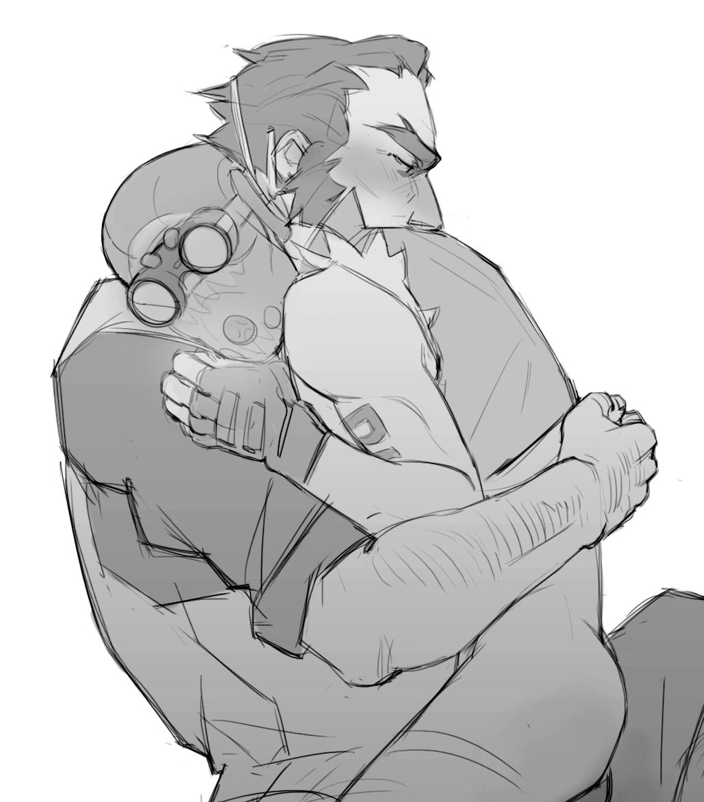 artist_request caustic_(apex_legends) gay gay_sex greyscale octane_(apex_legends)