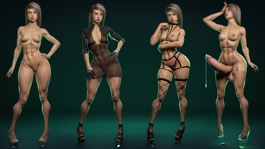1futa, 1girls, 3d, athletic, athletic female, balls, big breasts, breasts, busty, chest, cleavage, curvaceous, curvy, curvy figure, erection, eyelashes, eyes, female, female focus, fit, fit female, futanari, hair, high heels, hips, hourglass figure, huge breasts, human, intersex, large breasts, legs, light skin, light-skinned female, mature, mature female, naked heels, nude, original, original character, penis, sara (thejaderabbit), thejaderabbit, thick, thick legs, thick thighs, thighs, top heavy, upper body, voluptuous