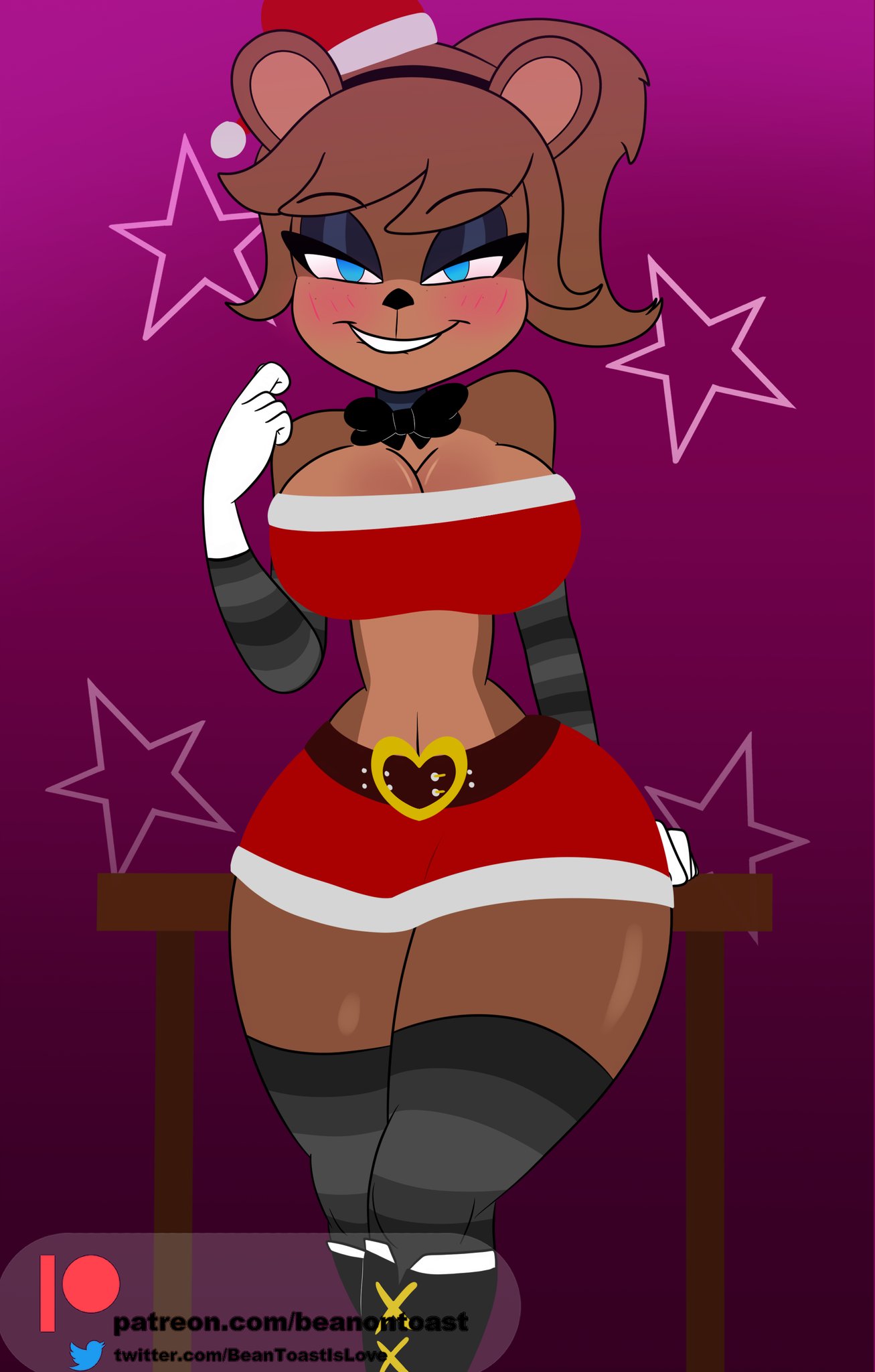 beanontoast, cally3d, clazzey, cryptiacurves, fazclaire's nightclub, female, five nights at freddy's, fnaf, freddy (fnaf), fredina (cally3d), fredina's nightclub, frenni (cryptia), frenni fazclaire, scottgames, solo