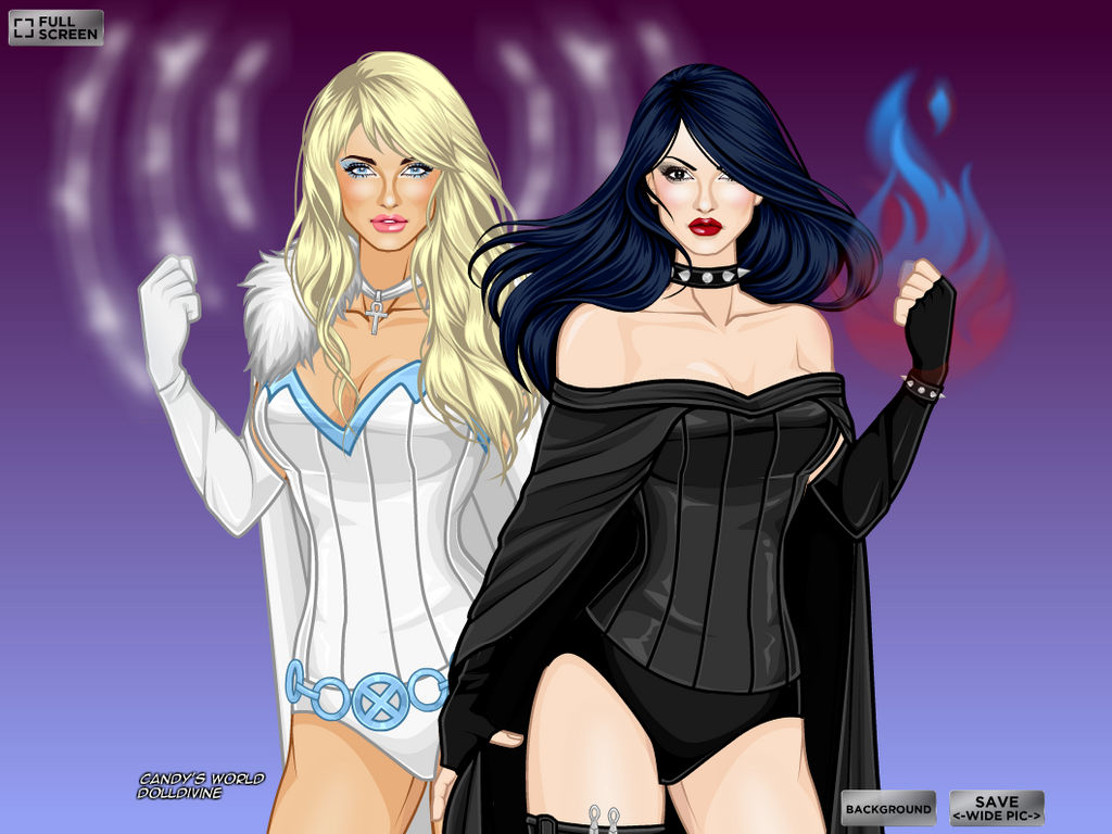 2girls bangs bare_shoulders black_cape black_collar black_corset black_elbow_gloves black_eyelashes black_eyeshadow black_fingerless_gloves black_gloves black_hair black_queen black_queen_selene blonde_hair blue_eyeshadow breasts breasts_apart cape closed_mouth collar collarbone color corset cowboy_shot elbow_gloves emma_frost eyebrows eyebrows_behind_hair eyelashes eyeshadow fanart female female_only fingerless_gloves fire fists_clenched fur-trimmed_cape fur_trim gloves gradient_background hair_covering_breasts hair_over_one_eye hellfire_club homo_superior jpeg lipstick makeup marvel marvel_comics moonstar757 mutant open_eyes pink_lipstick red_lipstick selene_gallio sorceress spiked_collar straight_hair telepath thighs wavy_hair white_cape white_corset white_elbow_gloves white_fur white_gloves white_queen x-men