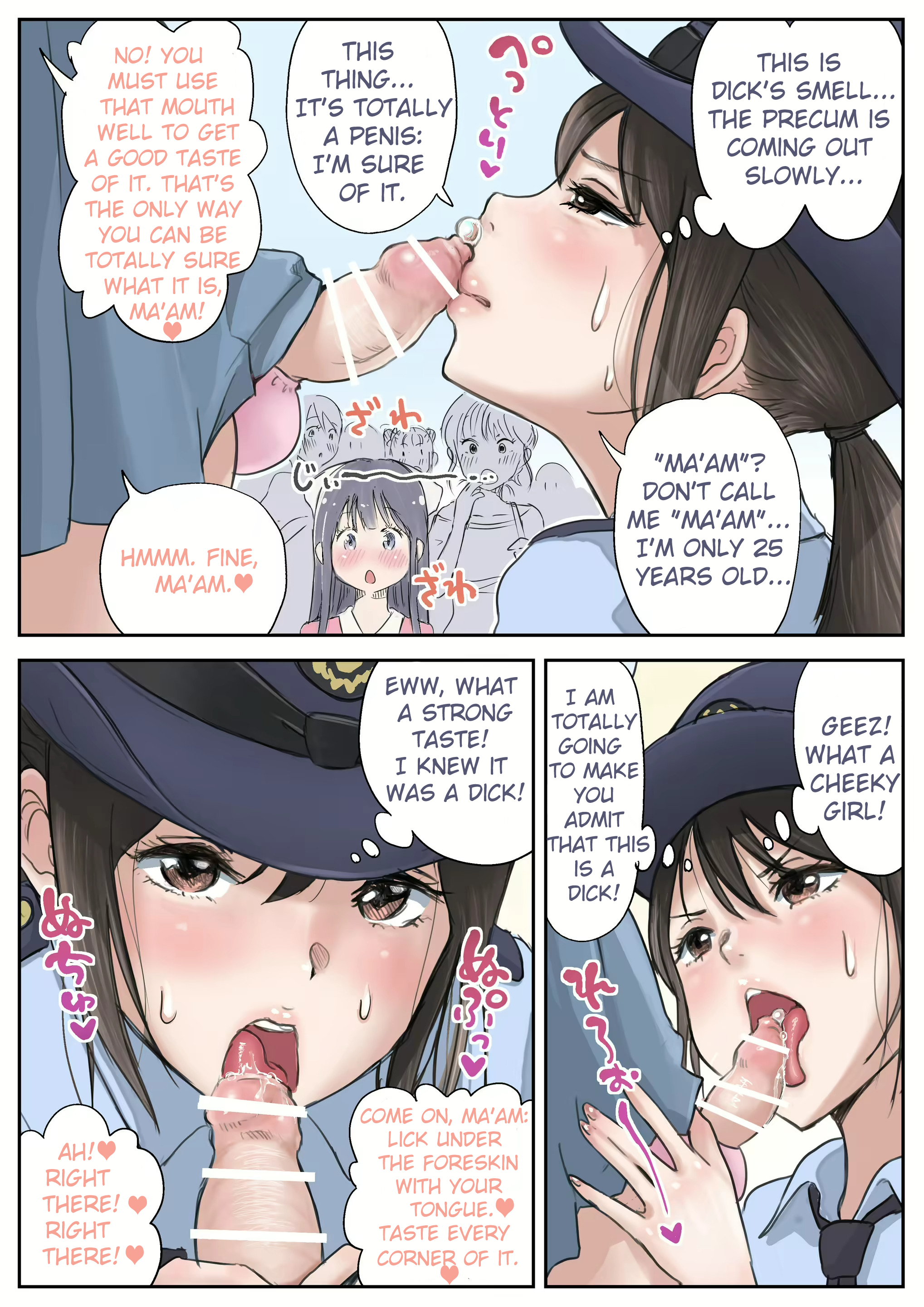 1futa, 2023, 5girls, age difference, ass, balls, bar censor, big ass, blowjob, blush, brown eyes, brown hair, casual, censor bar, censored, clothed, clothing, comic, comic page, dialogue, edit, english text, erection, exposed penis, faceless, faceless character, faceless futa, fellatio, female, female focus, femsub, foreskin, fully clothed, futa on female, futa pov, futa with female, futadom, futanari, group, hand on penis, heart, hi res, high resolution, highres, holding penis, human, intersex, light skin, light-skinned female, light-skinned futa, long hair, looking at another, looking at partner, looking at viewer, mostly clothed, open mouth, oral, oral sex, original, original character, panties, penis, penis under clothes, penis under skirt, police, police hat, police officer, police uniform, policewoman, ponytail, pov, precum, precum drip, public, public nudity, public sex, school uniform, schoolgirl, sex, side view, skirt, skirt lift, small penis, small penis adoration, solo focus, speech bubble, standing, sucking penis, sweat, text, text bubble, thick thighs, third-party edit, tongue, tongue out, translated, tricked into blowjob, tricked into sex, tsubame (arur87839), uncircumcised, uncut, unretracted foreskin, voyeur, voyeurism, wide hips