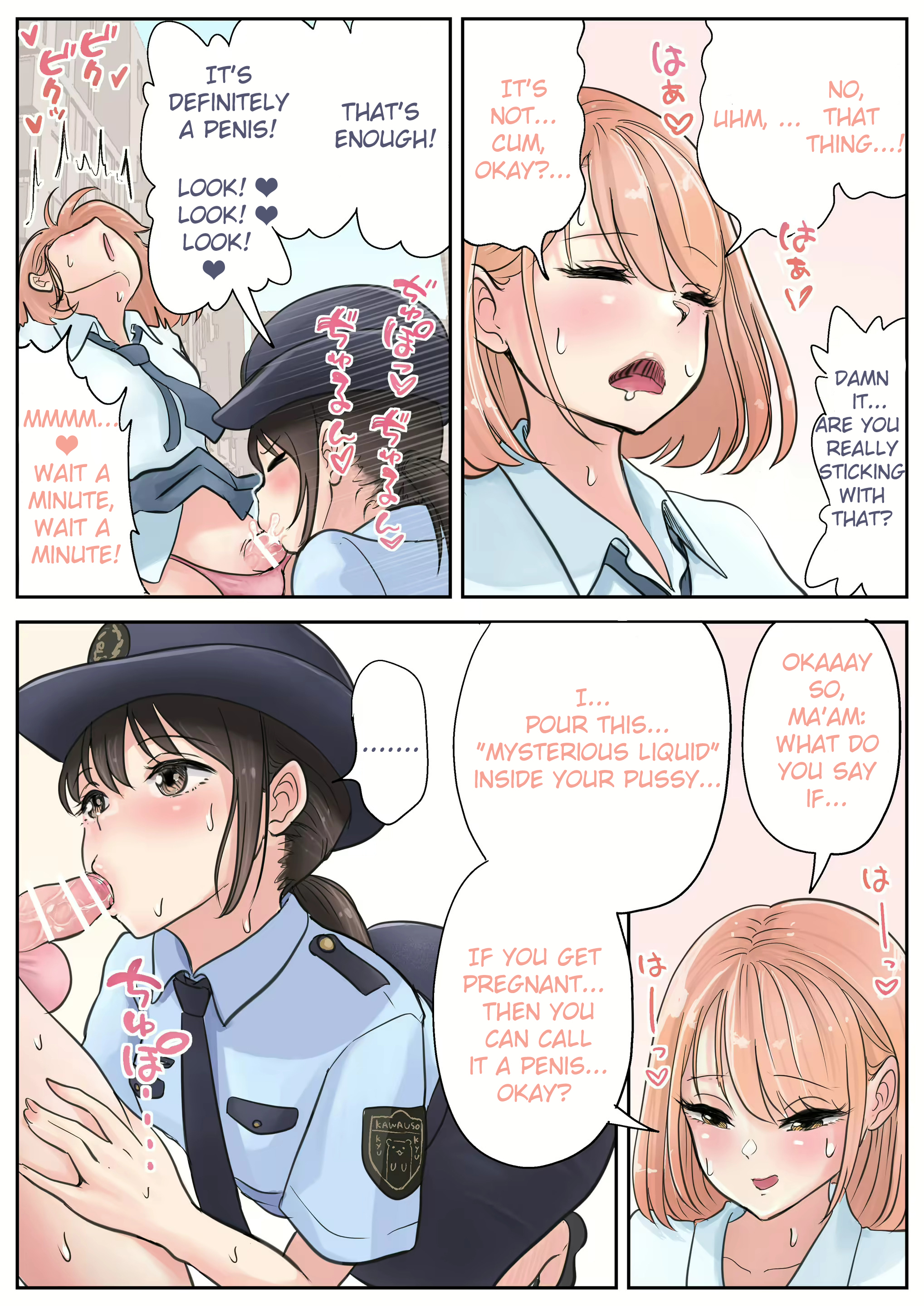 1futa, 1girls, 2023, after ejaculation, after oral, after orgasm, age difference, ass, back arching orgasm, balls, bar censor, big ass, blowjob, blush, breasts, brown eyes, brown hair, censor bar, censored, closed eyes, clothed, clothing, comic, comic page, dialogue, duo, edit, english text, exposed penis, eyes closed, fellatio, female, femsub, fully clothed, futa on female, futadom, futanari, heart, hi res, high resolution, highres, human, intersex, light skin, light-skinned female, light-skinned futa, long hair, looking at another, looking at partner, medium hair, mostly clothed, open mouth, oral, oral sex, orange eyes, orange hair, original, original character, panties, penis, penis under clothes, penis under skirt, police, police hat, police officer, police uniform, policewoman, ponytail, public nudity, public sex, school uniform, schoolgirl, sex, short hair, skirt, skirt lift, small penis, small penis adoration, speech bubble, squatting, standing, sucking penis, sweat, sweatdrop, text, text bubble, thick thighs, third-party edit, tie, tied hair, translated, tricked into blowjob, tricked into sex, tsubame (arur87839), wide hips