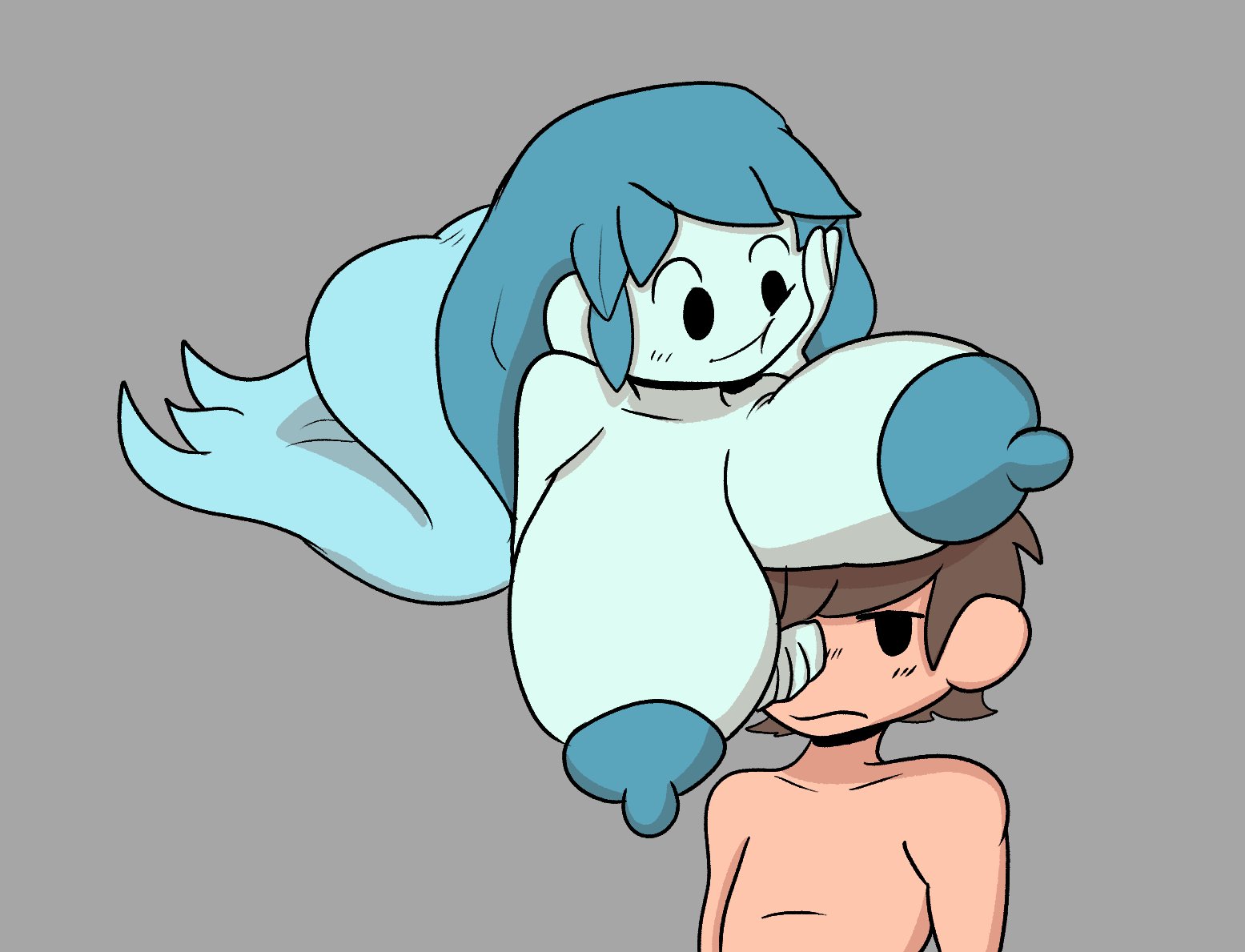 ass, big ass, big breasts, breasts, bubble ass, bubble butt, dezmine21, female, ghost, huge ass, mob face, spooky (shojs), spooky's house of jump scares, straight