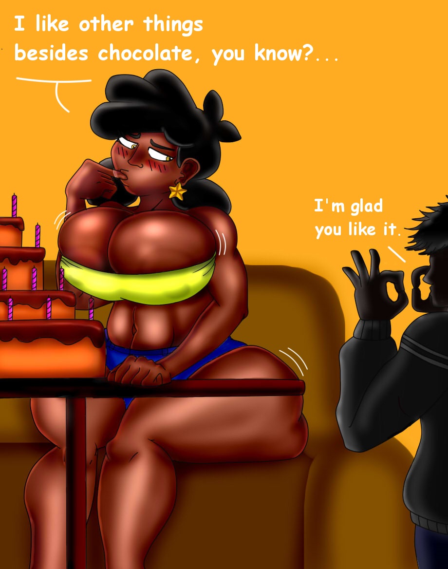 big_ass big_breasts breasts choklit_(tasteofchoklit) dark_skin female happy_birthday original_characters xequiel xequiel_(character)