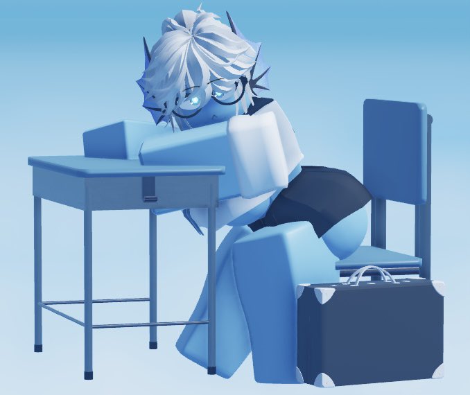 1girls, 3d, ass, big ass, big breasts, blue skin, breasts, female, fish girl, glasses, roblox, robloxian, student, tagme, woozystars