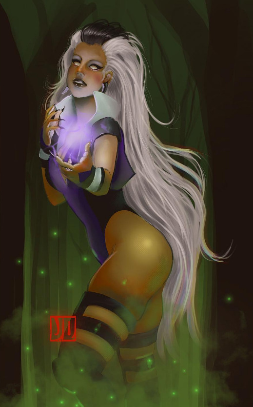 black_streaked_hair black_stripes cleavage female female_only glowing heroine long_hair midway milf mortal_kombat mortal_kombat_3 netherrealm_studios prehensile_hair sindel thick_thighs thighs vortexqueen white_eyes white_hair