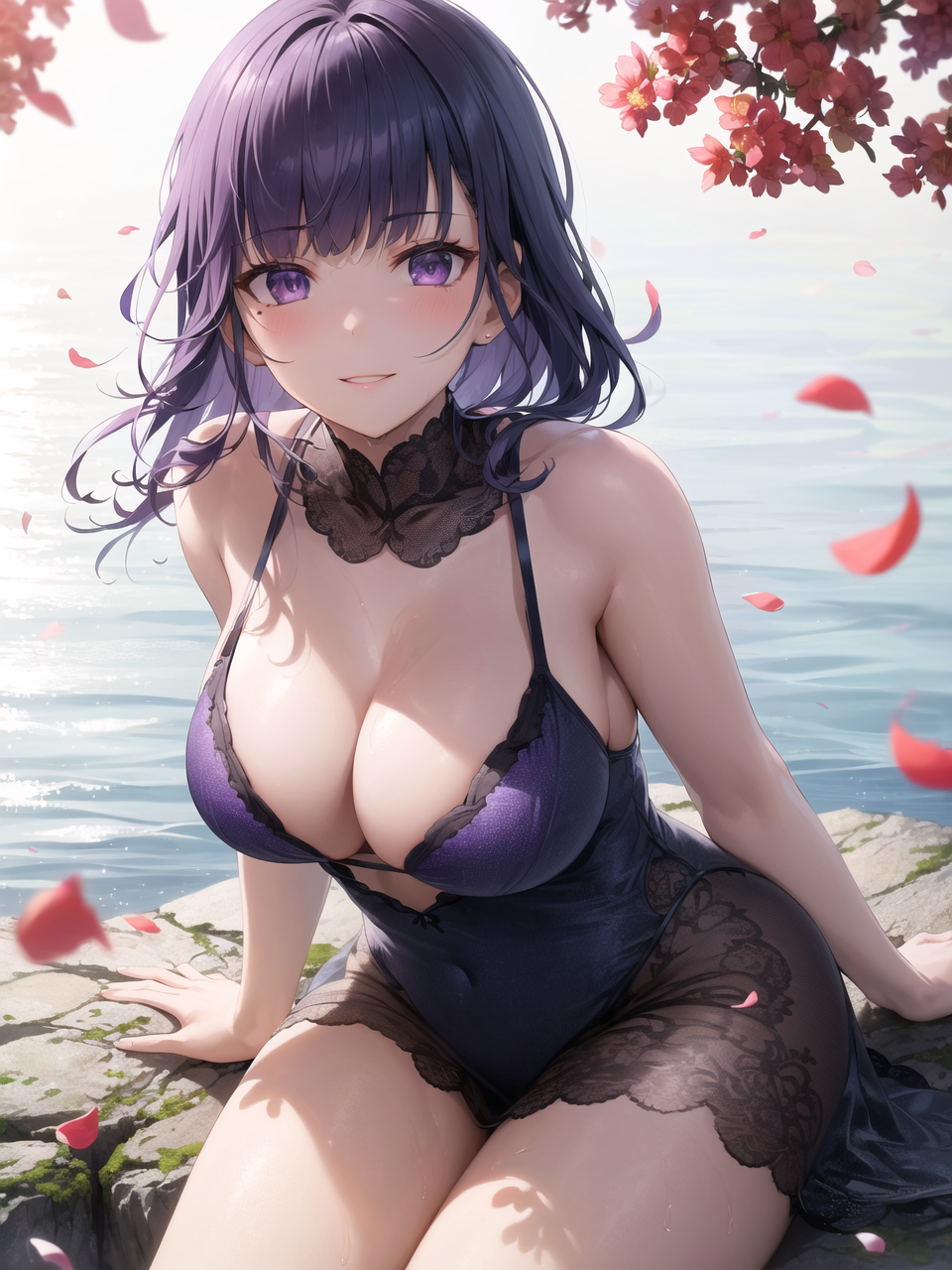 1girls, ai generated, curvaceous, curvy, curvy body, curvy female, curvy figure, female, genshin impact, hi res, high resolution, long hair, mihoyo, raiden shogun, seductive look, violet hair, voluptuous, voluptuous female