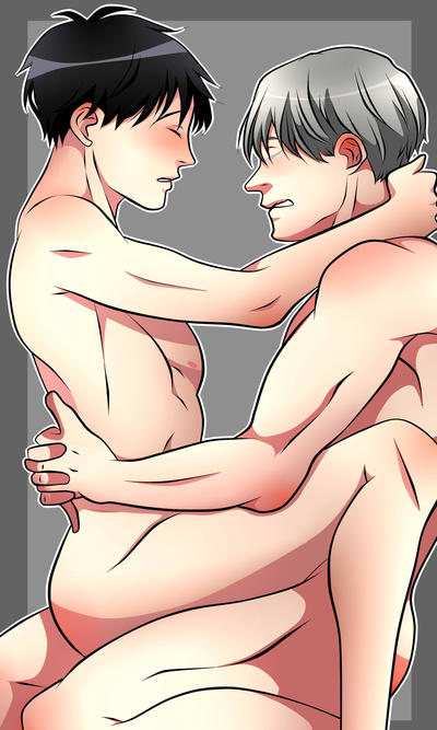 black_hair black_hair_bottom domination gay katsuki_yuuri light_hair_on_dark_hair male_only tagme viktor_nikiforov white_hair white_hair_on_black_hair white_hair_top yuri!!!_on_ice