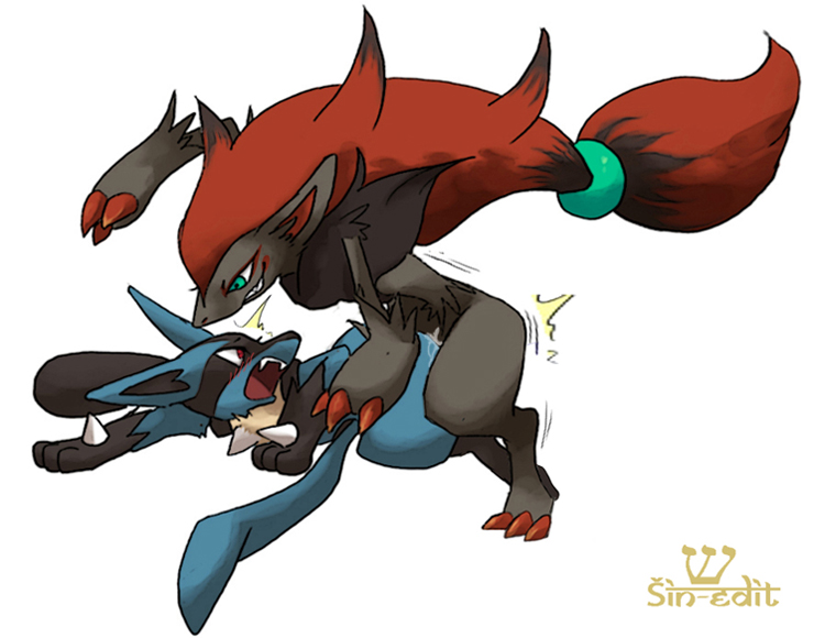 lucario male_only pokemon pokemon_(species) rape shin-edit zoroark