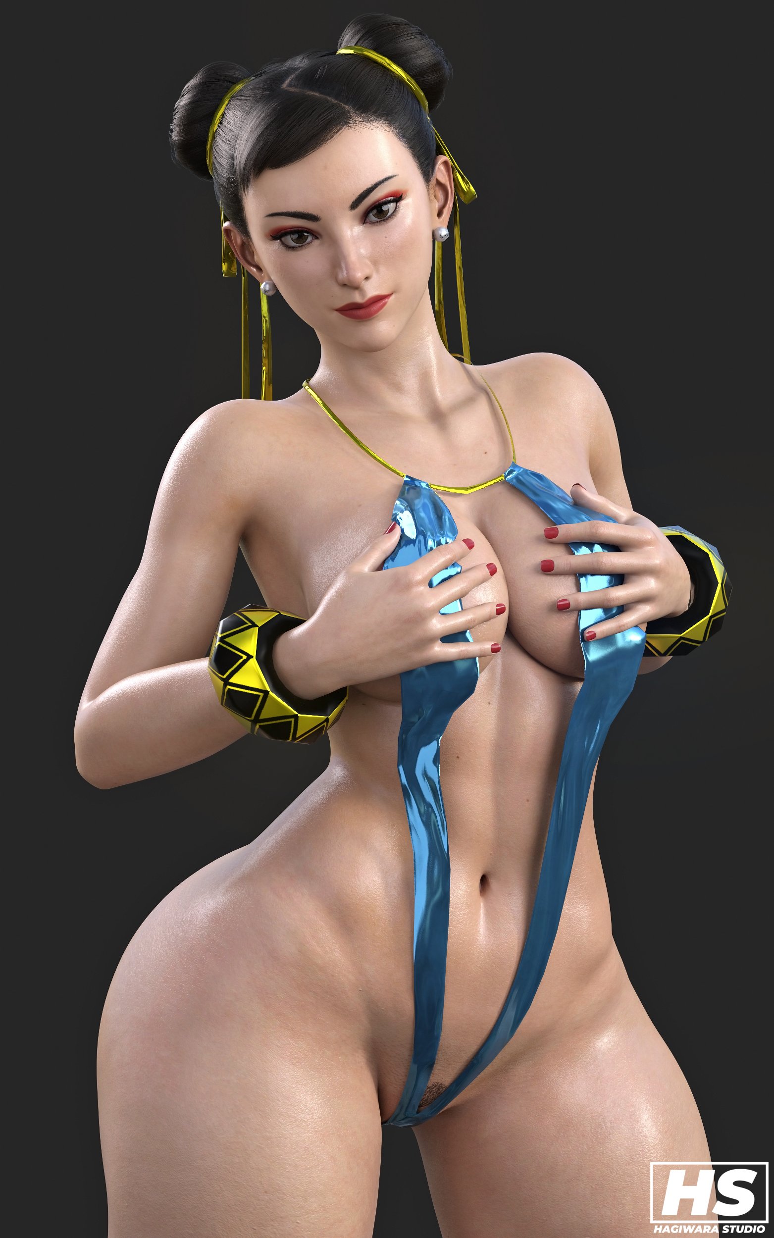 1girls, 3d, ass, big ass, big breasts, breasts, capcom, chun-li, female, female only, hagiwara studio, hair bun, hair buns, looking at viewer, sling bikini, slingshot swimsuit, solo, street fighter, street fighter 6, thick thighs, thunder thighs, wide hips