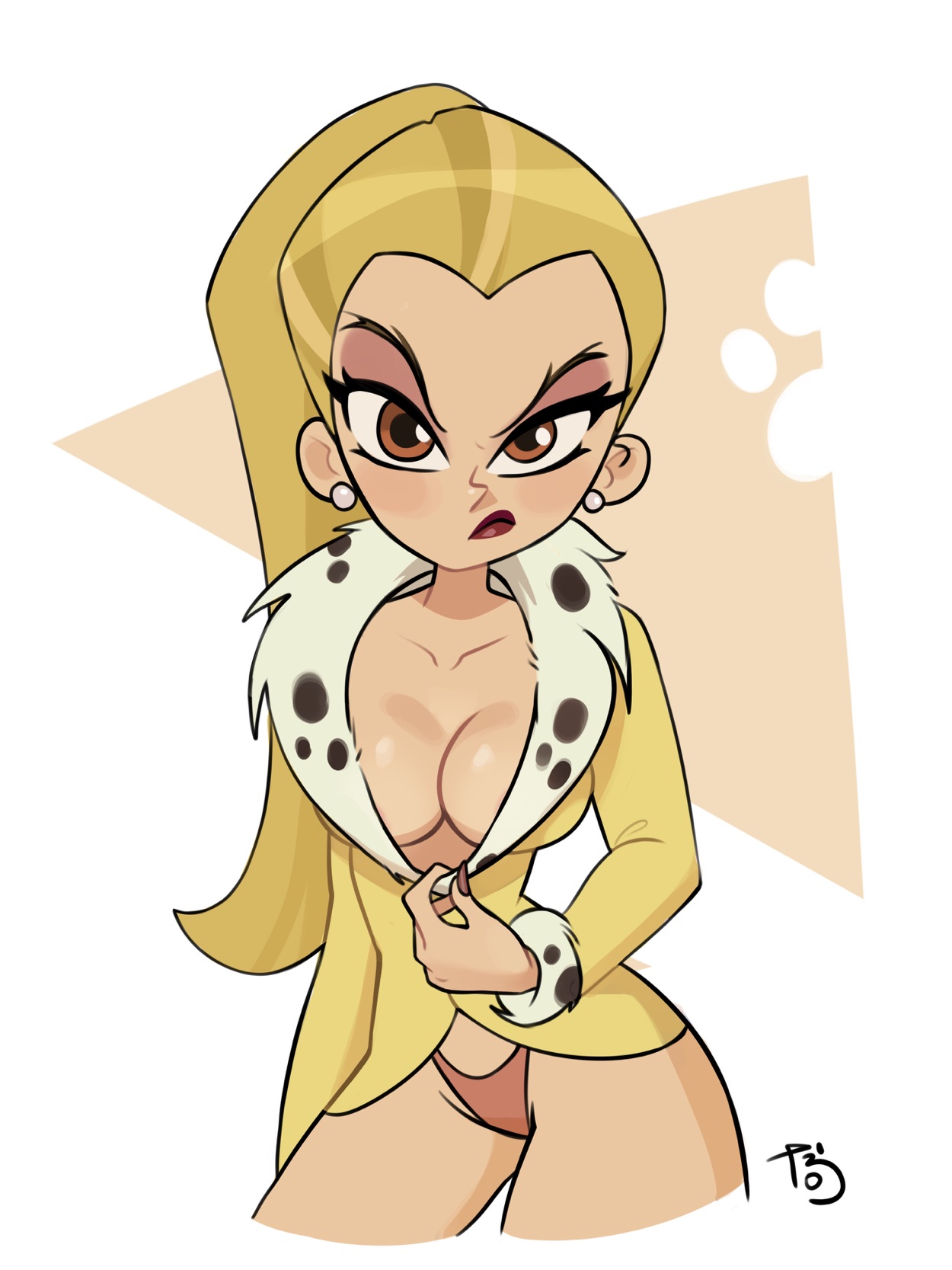 1girls, barbara ann minerva (shg), breasts, cheetah (dc), dc, dc comics, dc super hero girls, female, female only, light skin, light-skinned female, pussy, thick thighs, tobiart, wide hips, wonder woman (series)
