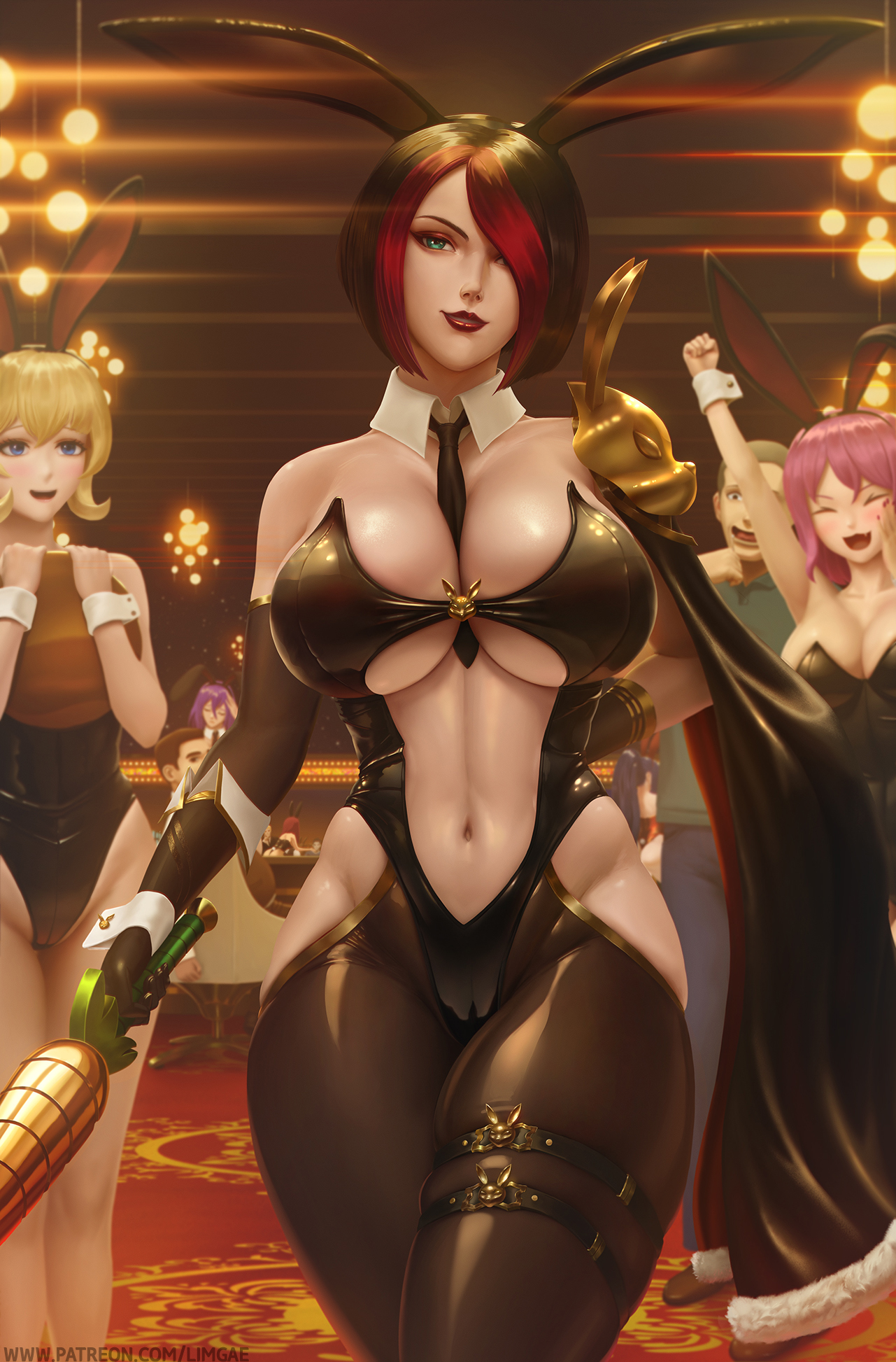 bunny ears, bunny girl, bunnysuit, female, fiora laurent, league of legends, limgae, tagme
