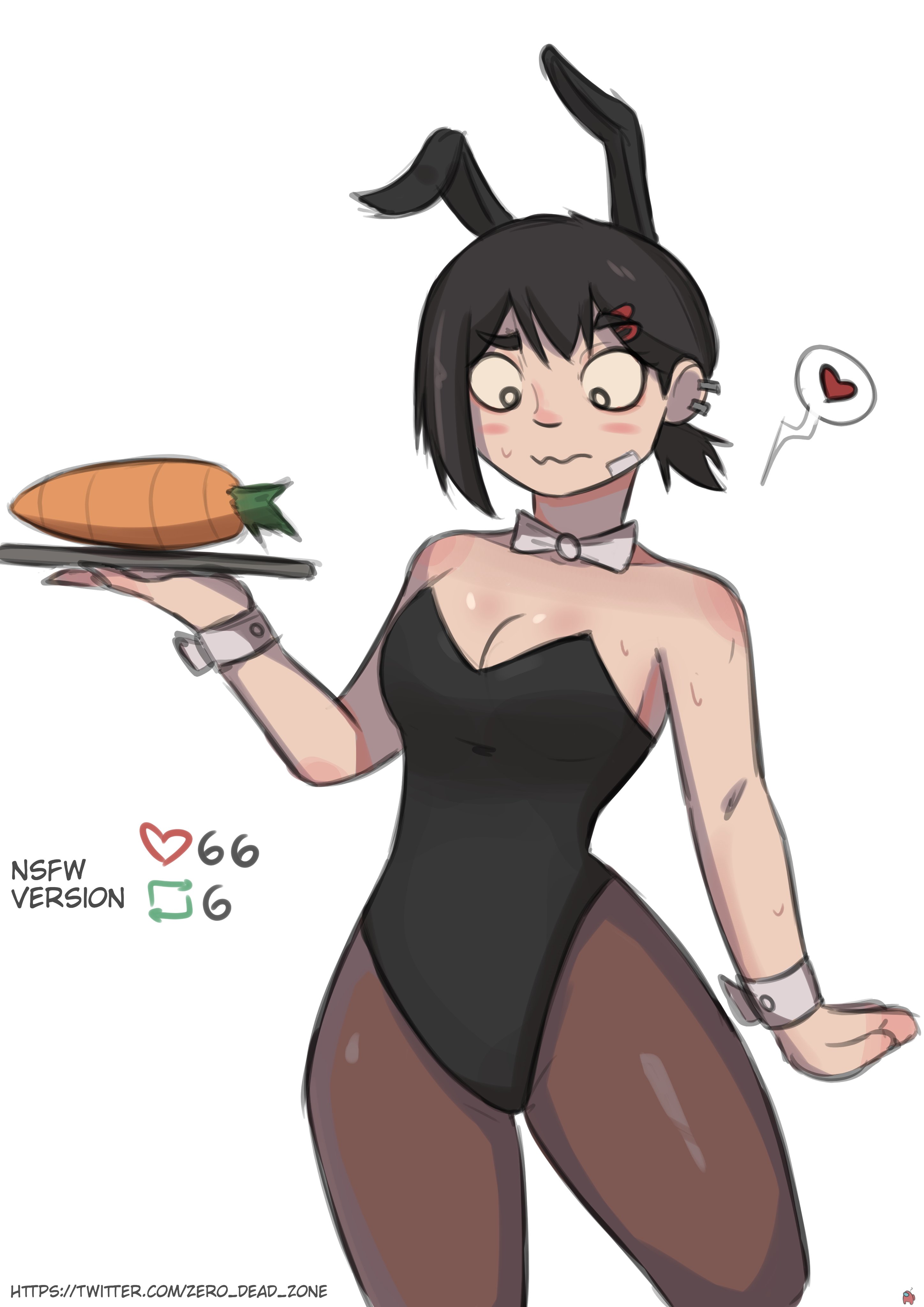 bunnysuit, chainsaw man, female, heart, higashiyama kobeni, tagme, zero dead zone