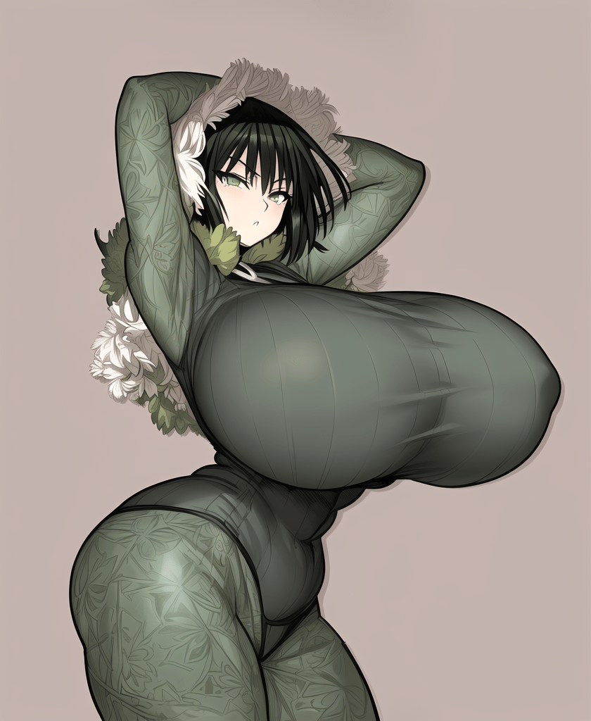 ass, big ass, big breasts, big nipples, breasts, female, fubuki (one-punch man), giant breasts, green eyes, green hair, hips, massive breasts, one-punch man, thick hips