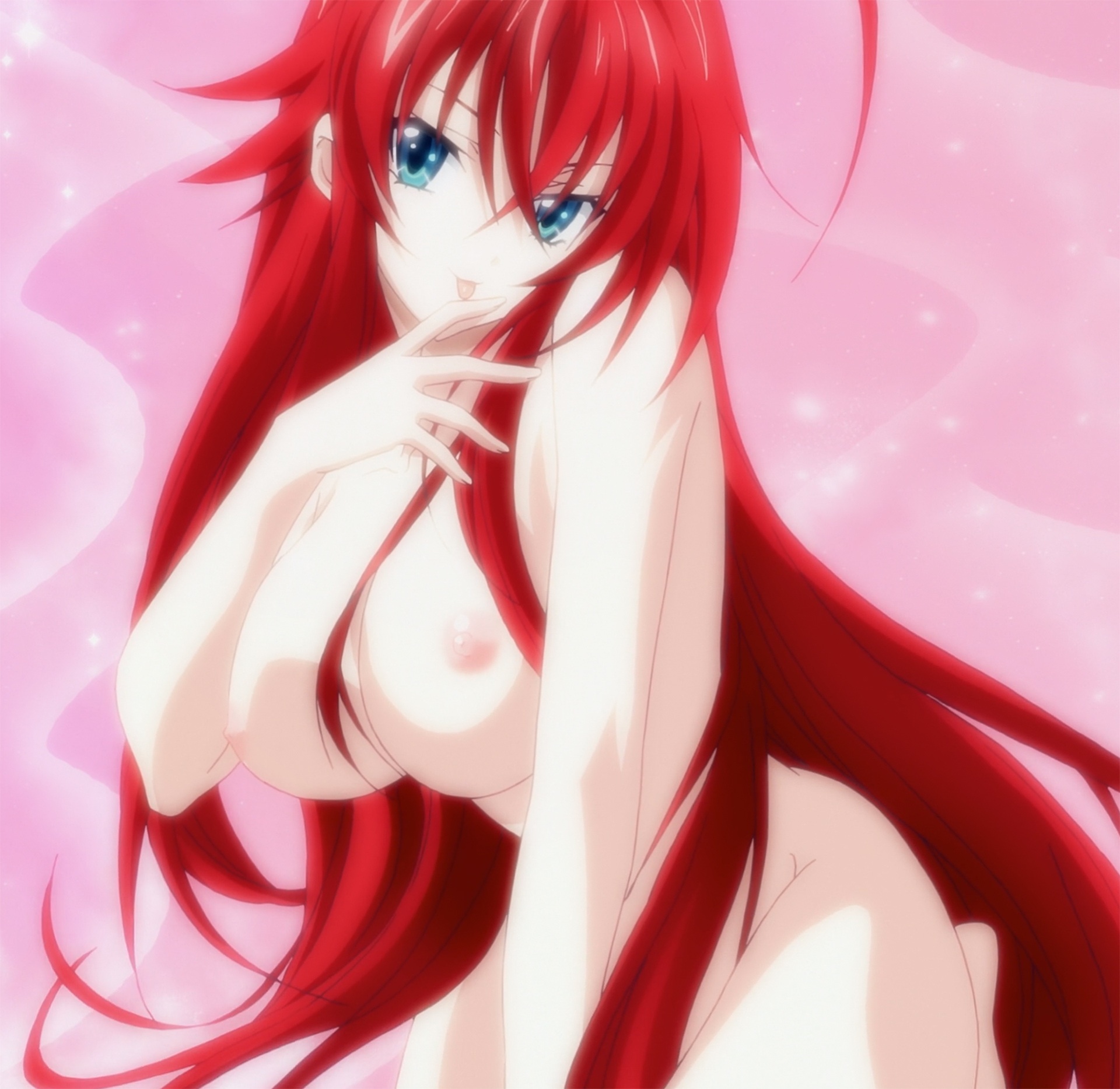 breasts, demon, demon girl, female, female only, high school dxd, large breasts, red hair, rias gremory, screencap, screenshot, stitched, tnk (company)
