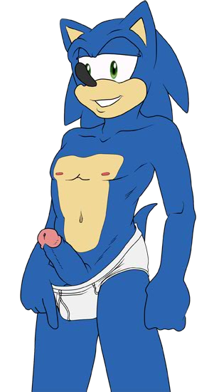 anthro aval0nx babysitting_cream blue_arms clothes color erection fur furry hedgehog male male_only penis solo sonic_(series) sonic_the_hedgehog standing tagme tighty_whities topless underwear