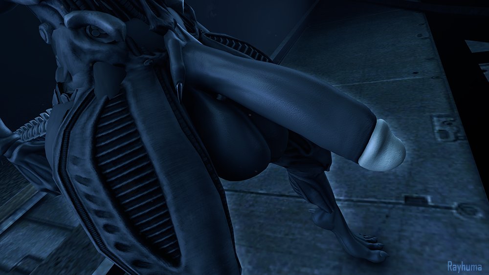 3d, alien, alien (franchise), alien boy, balls, big penis, male, male only, male xenomorph, penis, rayhuma, solo, xenomorph