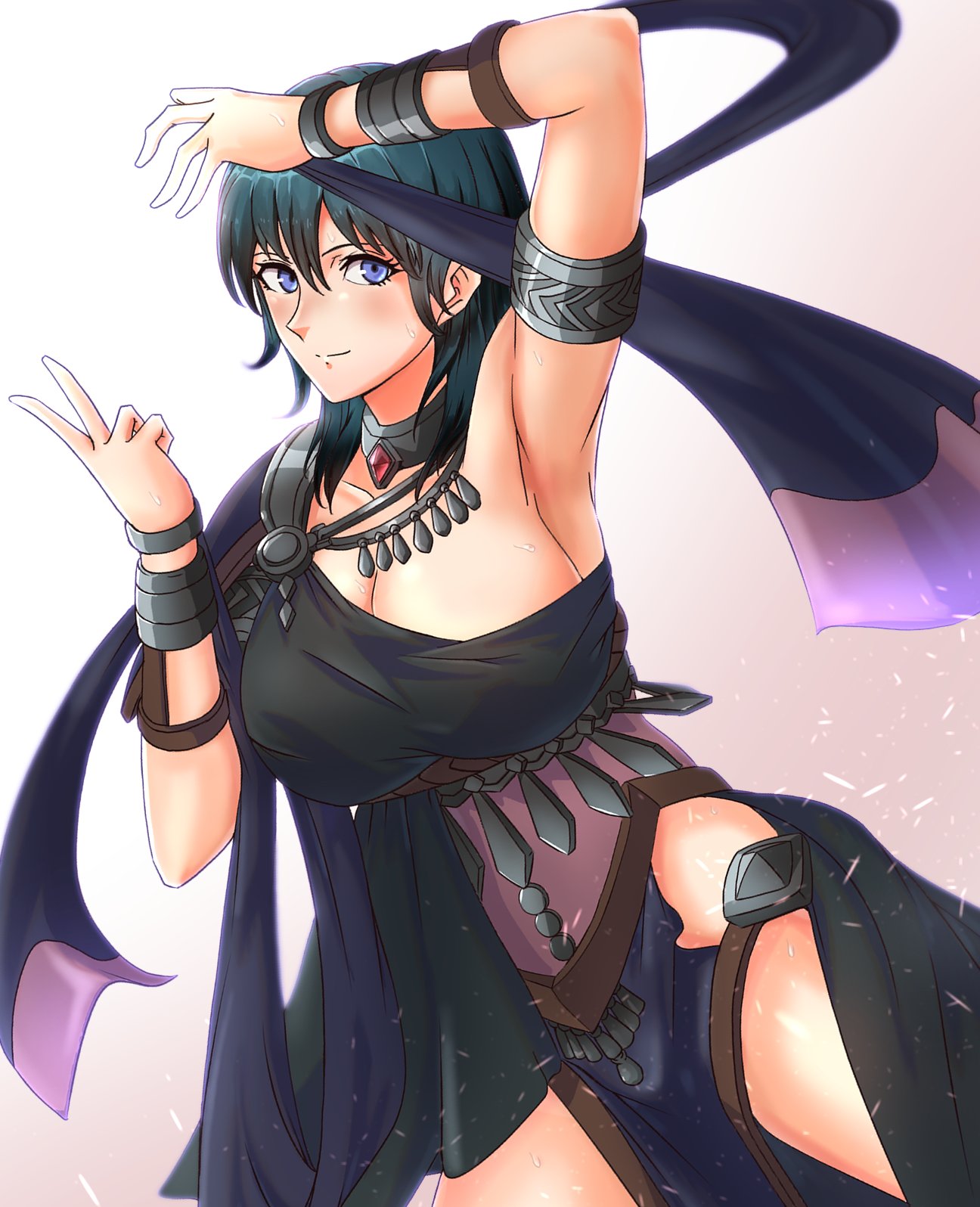 alternate_costume breasts byleth_(fire_emblem) byleth_(fire_emblem)_(female) dancer dancer_(three_houses) dancing female female_only fire_emblem fire_emblem:_three_houses nintendo official_alternate_costume solo to_(tototo_tk)