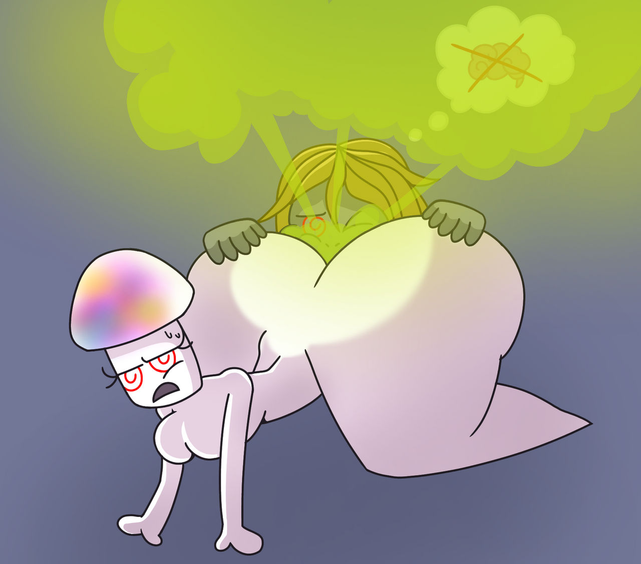 ass ass_eating ass_grab brap fart fart_cloud fart_fetish fart_torture farting farting_in_face female fetish fungi_humanoid fungus fungy gassy hypno-shroom_(pvz) hypnosis mr1fartman mushroom mushroom_girl on_knees plant plant_girl plant_humanoid plants_vs_zombies pvz thick_ass thick_thighs zombie zombie_girl