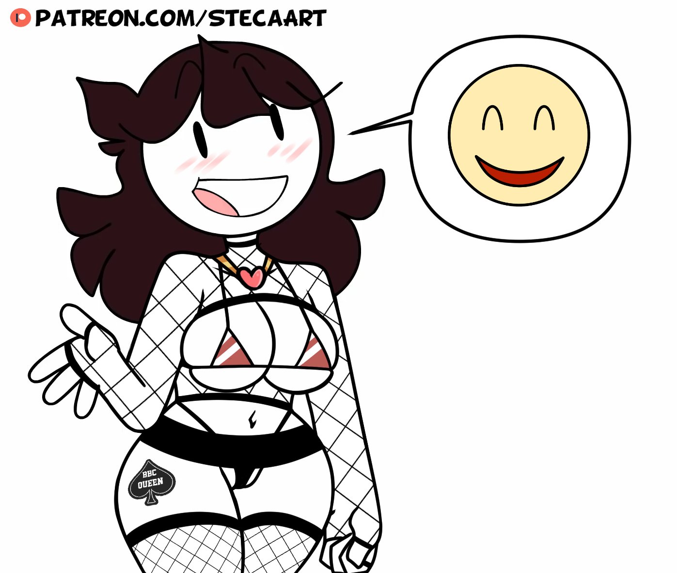 1girls, bikini, blackmailfuckst, blush, emoji, female, fishnet, fishnet clothing, fishnet legwear, fishnets, happy, jaiden, jaiden (jaiden animations), jaiden animations, jaidenanimations, looking at viewer, miniskirt, mouth open, necklace, queen of spades, smile, solo, steca, thelazyart, youtube, youtuber, youtuber character, youtuber girl, youtubers