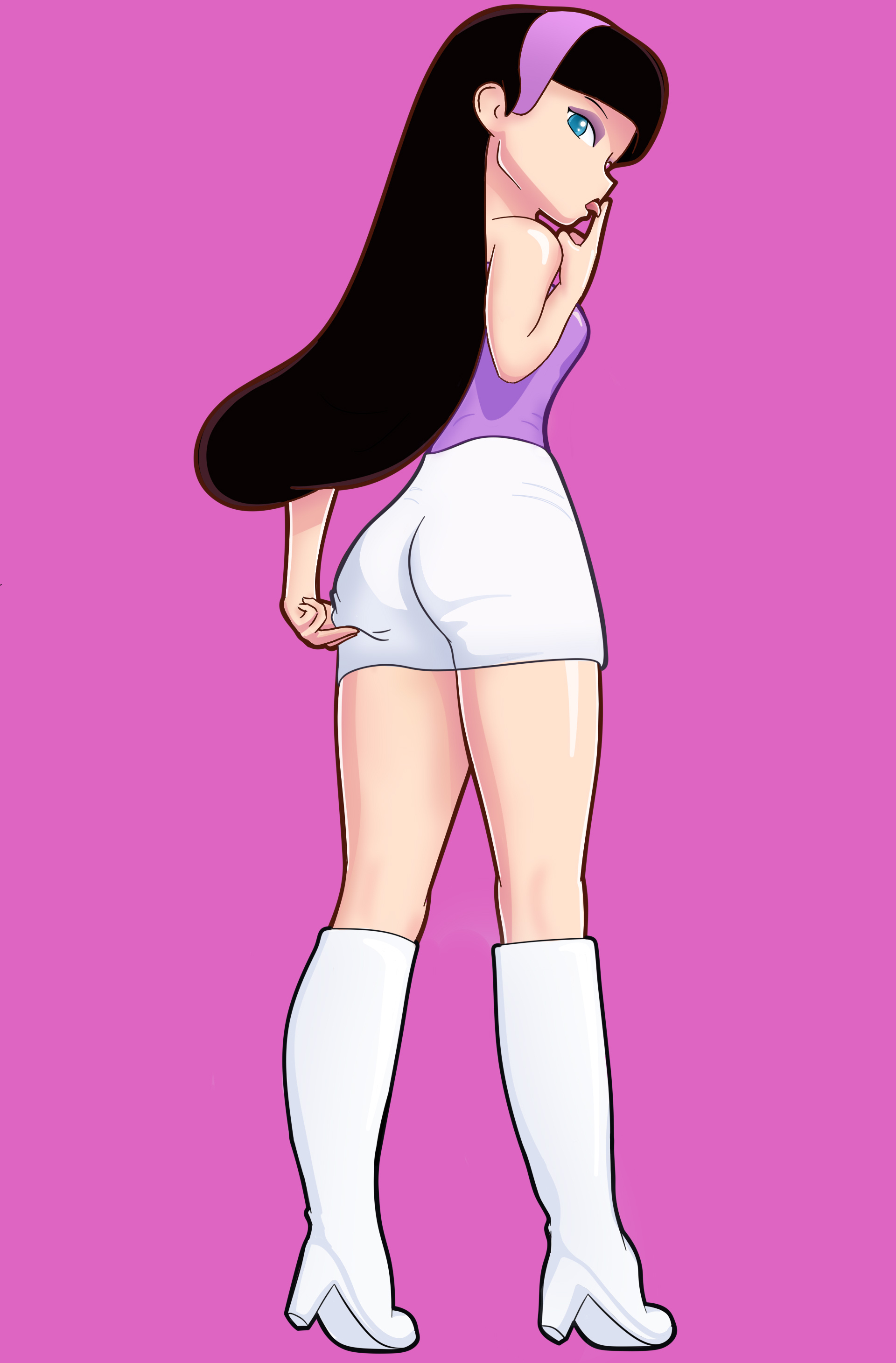 1girls, aged up, ass, boots, female, licking finger, looking back, seductive, softminti, tagme, the fairly oddparents, trixie tang