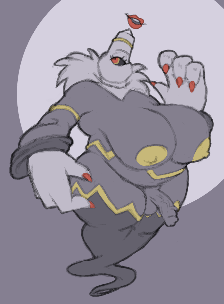 1_eye 1futa areola balls big_breasts breasts disembodied_mouth dusknoir flaccid futa_only futanari generation_4_pokemon genitals gynomorph half-erect hi_res huge_breasts huge_hips huge_thighs humanoid intersex mcnasty multicolored_body nintendo nipples nude open_mouth overweight overweight_gynomorph overweight_humanoid overweight_intersex penis pokemon pokemon_(species) red_eyes solo thick_thighs two_tone_body wide_hips yellow_areola yellow_nipples