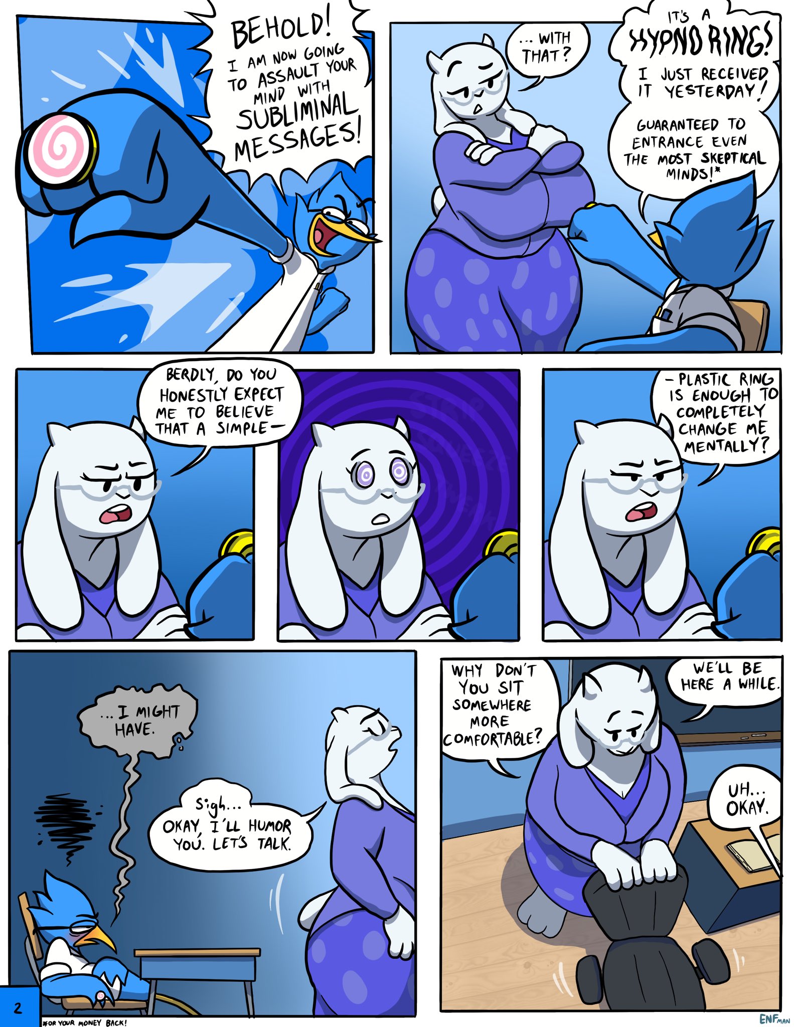1girls, 2d, anthro, avian, berdly, bird, breasts, busty, classroom, clothed, color, comic, deltarune, dialogue, english, english dialogue, english text, female, floppy ears, furry, glasses, goat, horns, hypnosis, male, milf, tagme, teacher, text, theenfman, toriel, unaware exhibitionist, undertale, undertale (series)