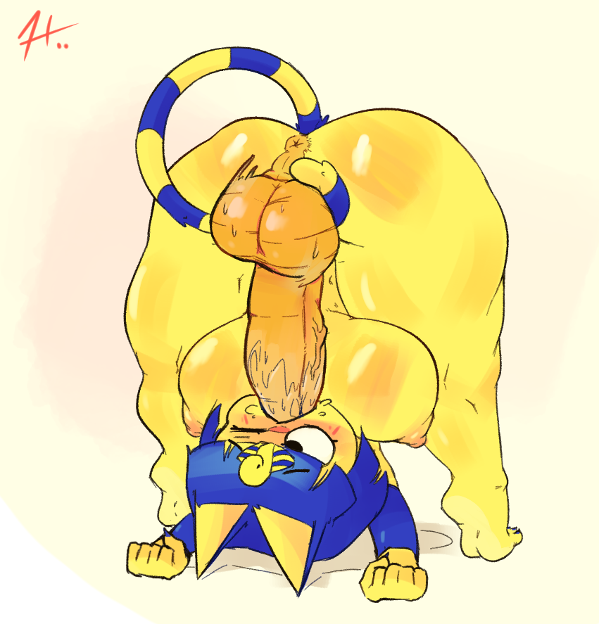 1futa aka_h animal_crossing ankha ankha_(animal_crossing) anthro anus autofellatio balls big_balls big_penis blue_hair bodily_fluids completely_nude domestic_cat doubutsu_no_mori felid feline felis futa_only futa_sans_pussy futanari genitals hair huge_balls huge_cock intersex mammal markings masturbation nails nairu_(doubutsu_no_mori) nintendo nude nude_futanari one_eye_closed oral oral_masturbation penile penile_masturbation penis sharp_nails solo striped_markings striped_tail stripes sweat sweaty_genitalia tail tail_curl tail_markings yellow_balls yellow_body yellow_penis