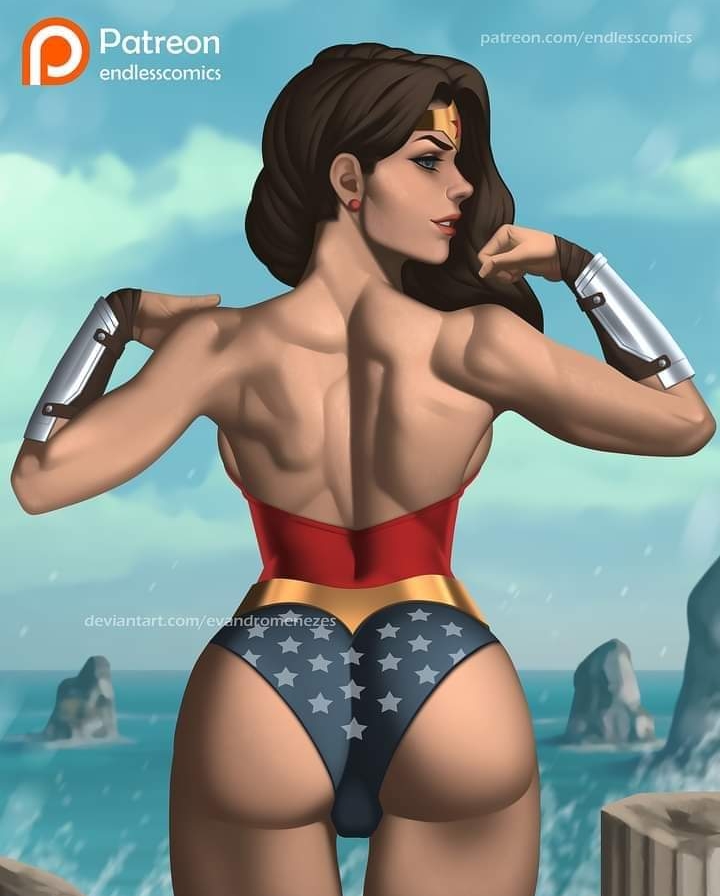 1girls, amazon, ass, ass focus, back view, big ass, big breasts, black hair, bracelet, bracelets, breasts, curvy, curvy female, curvy figure, dc, dc comics, earrings, endlesscomics, fat ass, female, female only, fit, fit female, jewelry, light skin, light-skinned female, looking back, muscular, muscular female, rear view, solo, straight hair, superheroine, tiara, wide hips, wonder woman, wonder woman (series)