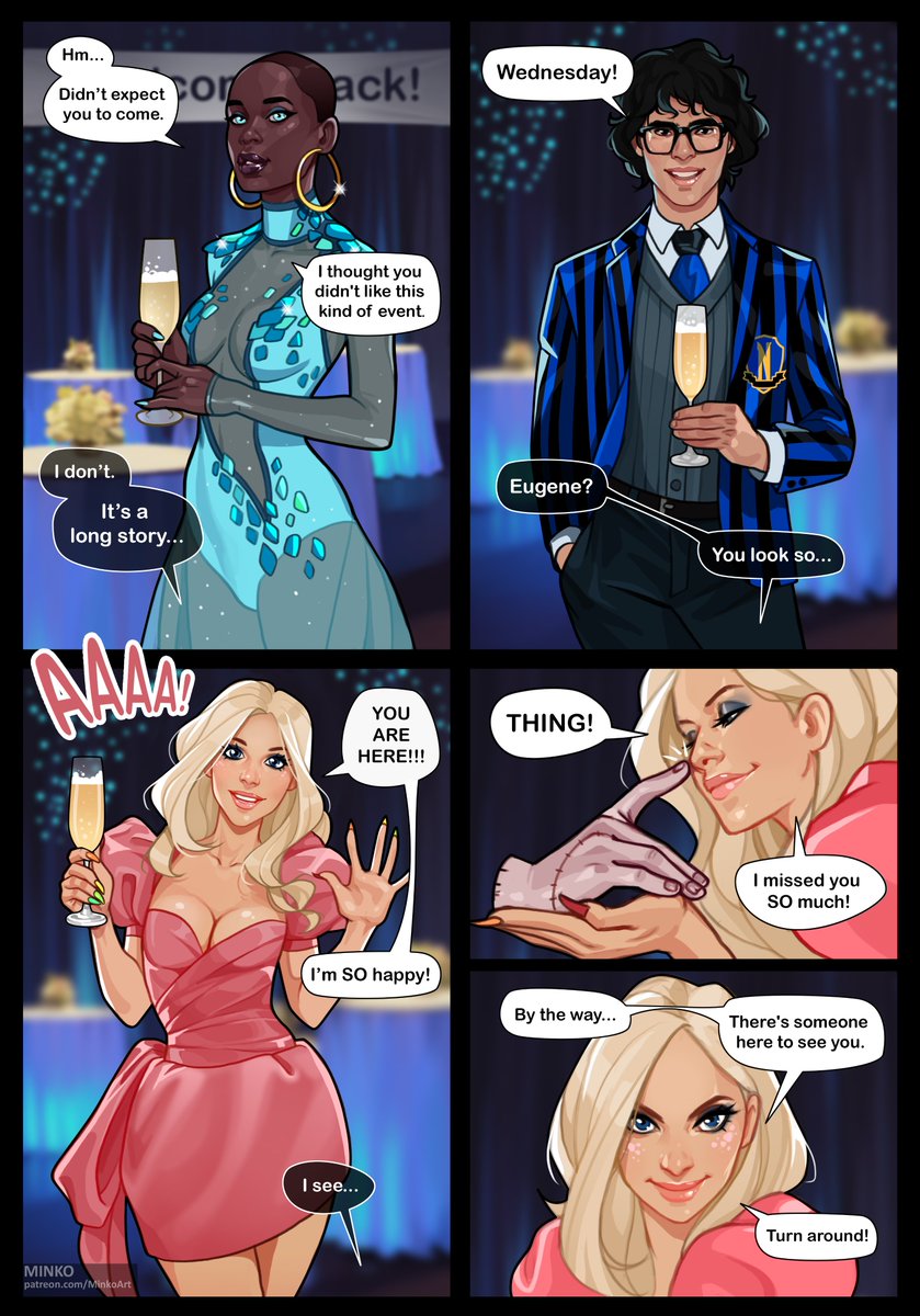 2girls, aged up, bianca barclay, big breasts, blonde hair, breasts, bust, busty, cleavage, curvaceous, curvy, dark skin, dark-skinned female, emma myers, enid sinclair, eugene otinger, eyeshadow, female, hourglass figure, legs, light skin, light-skinned female, minko, olena minko, petite, slim, slim waist, the addams family, upper body, voluptuous, waist, wednesday (netflix)