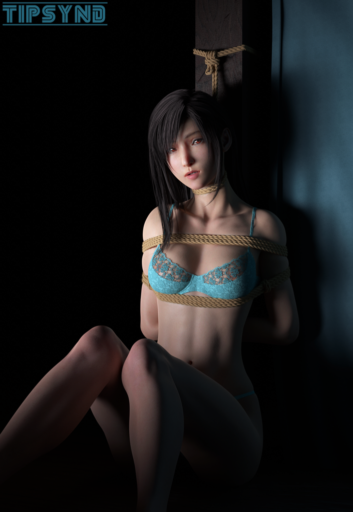 3d bondage final_fantasy final_fantasy_vii kidnapped rope rope_bondage tied_up tifa_lockhart tipsynd underwear