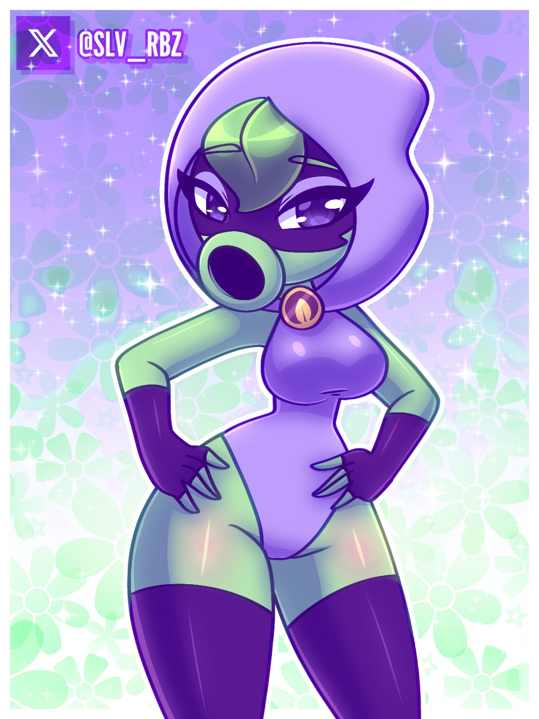 1girls, anthro, anthrofied, ass, breasts, female, flora fauna, green shadow (pvz), hands on hips, hip tilt, hourglass figure, peashooter (pvz), plant, plant girl, plant humanoid, plantie, plants vs zombies, plants vs zombies: heroes, plants vs. zombies, popcap games, pussy, slv rbz