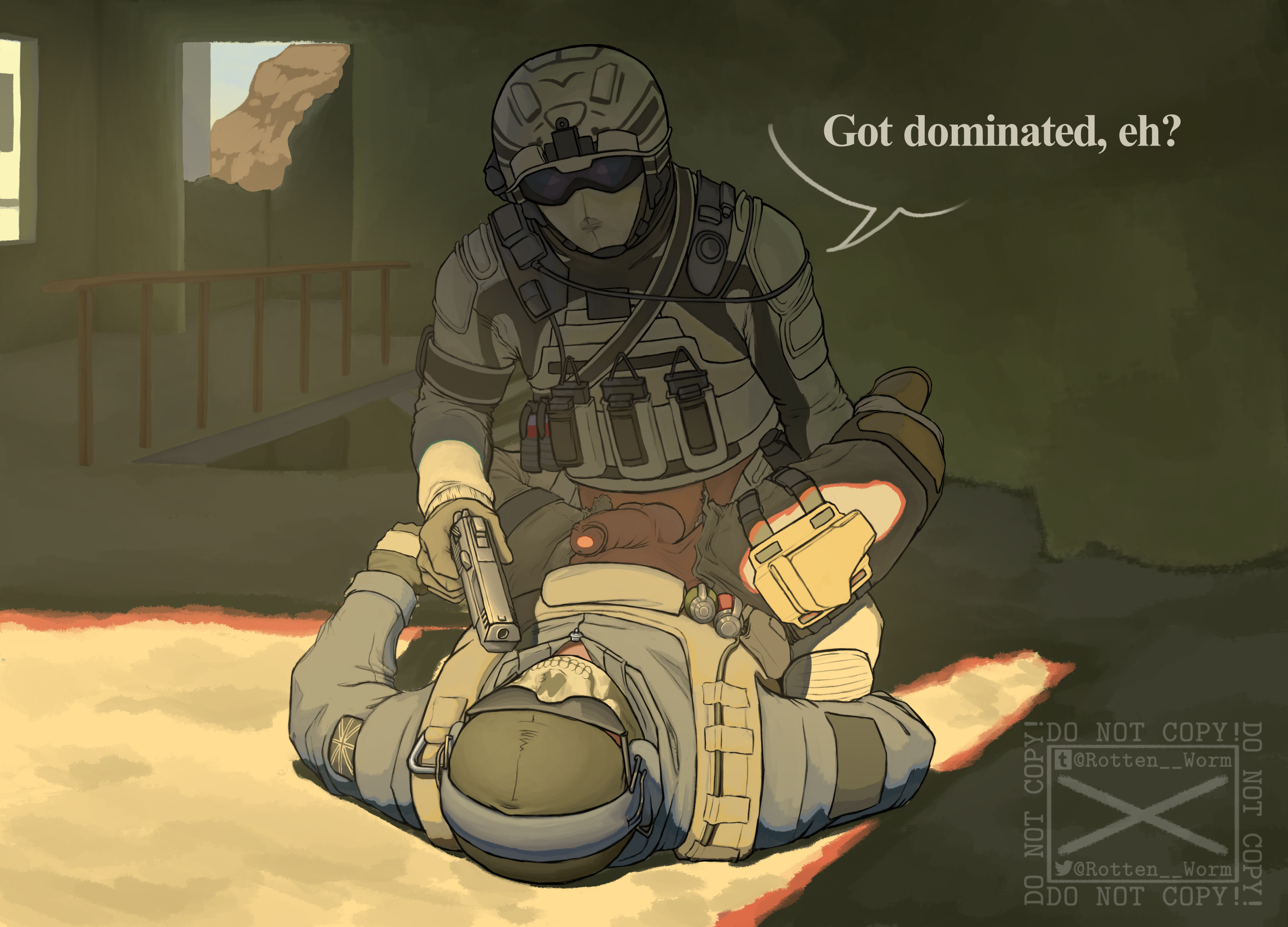 2boys, call of duty, call of duty modern warfare 2 (2022), dominant, dominant male, domination, gay, gay anal, gay domination, gay sex, ghost (modern warfare 2), male, male only, male/male, masked, masked male, no hair, outdoor sex, outdoors, partially clothed, simon riley, specnaz, yaoi