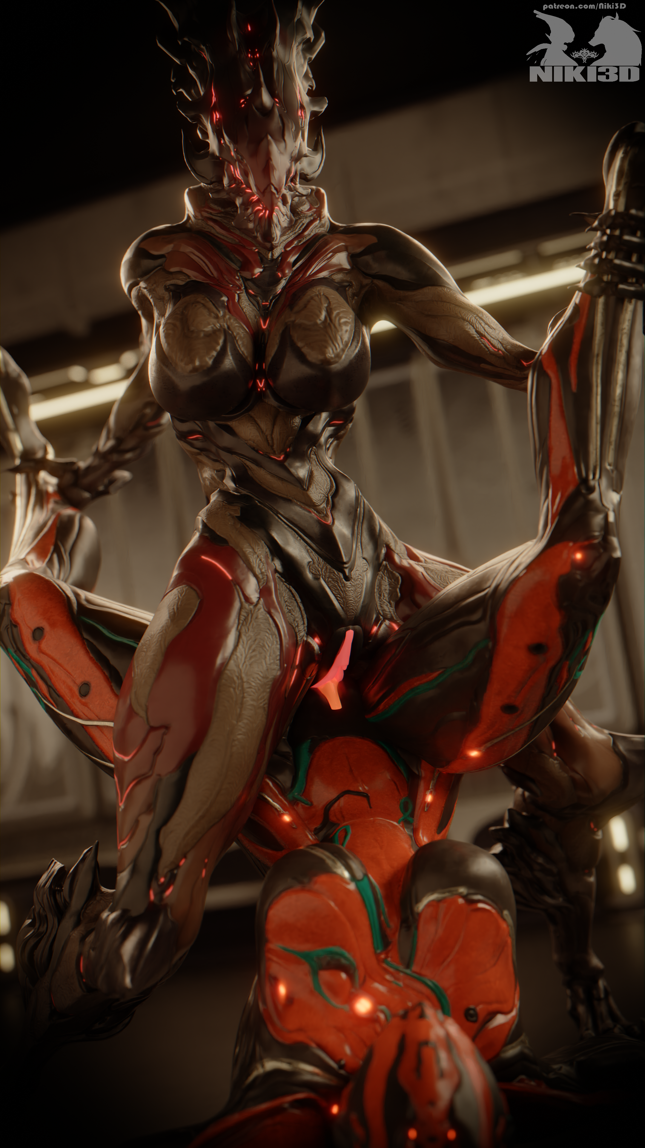 2girls, 3d, big breasts, breasts, claws, domination, female, female only, female/female, glowing genitalia, glowing pussy, lesbian sex, multiple females, multiple girls, niki3d, pussy, robot, robot girl, scissoring, spread legs, standing tribadism, tagme, tribadism, upside-down scissoring, upside-down tribadism, valkyr (warframe), voruna (warframe), warframe, yuri