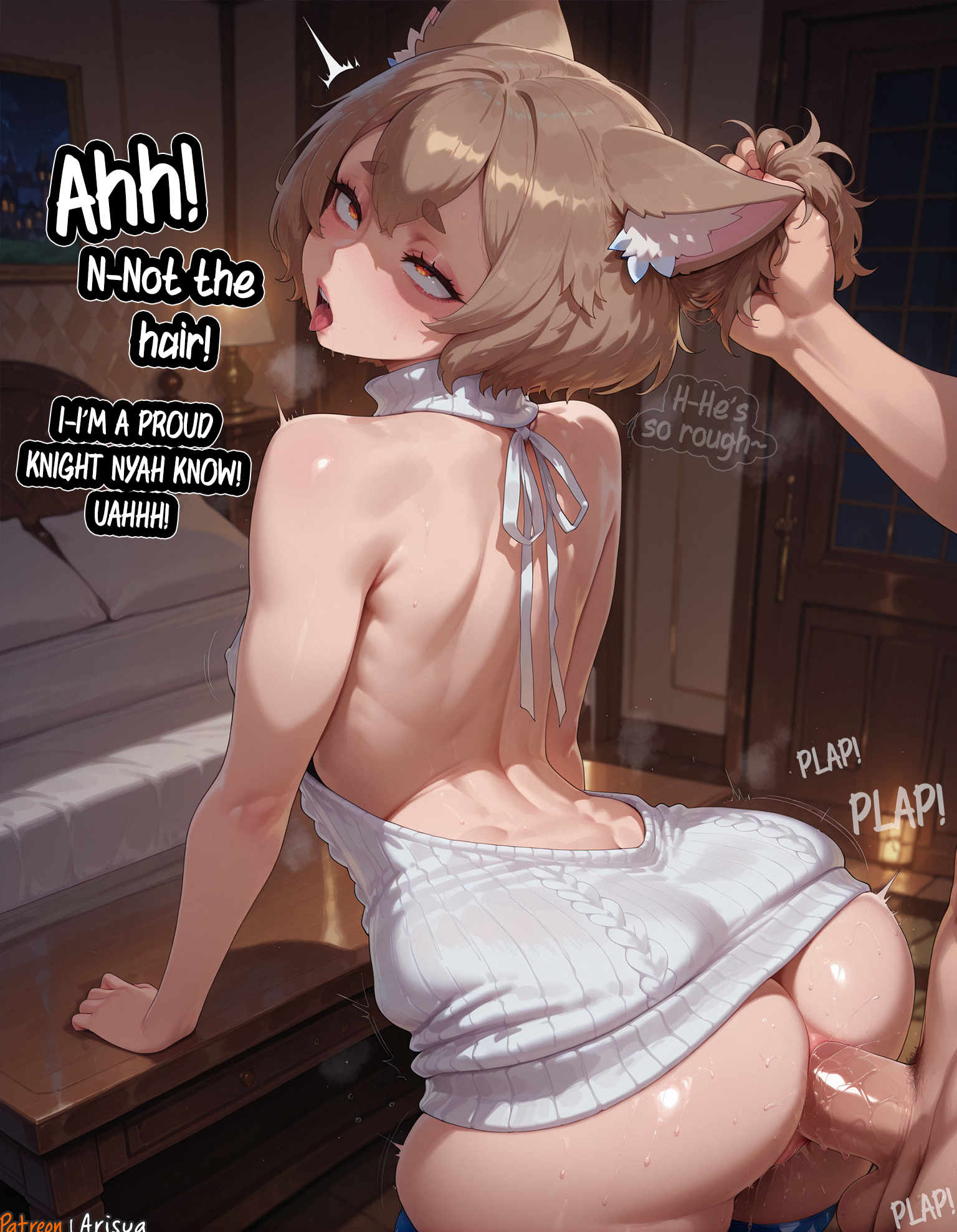 1girls, 2025, 2boys, ahe gao, ai generated, anal, anal sex, animal ears, anime, anime girl, anime style, arisua, artist name, ass, backless outfit, bare back, bed, big breasts, blush, breasts, brown hair, cat boy, cat ears, catboy, crossdressing, curvy, curvy body, curvy female, english text, felix argyle, female, femboy, feminine male, hi res, high quality, high res, high resolution, highres, indoors, lamp, large breasts, male, male focus, meme attire, multiple boys, multiple males, open mouth, otoko no ko, otokonoko, patreon, patreon username, penis, re:zero kara hajimeru isekai seikatsu, rolling eyes, sex, short hair, skindentation, solo focus, sweater, thighhighs, tongue, tongue out, trap, uncensored, virgin killer sweater, watermark, window, yaoi