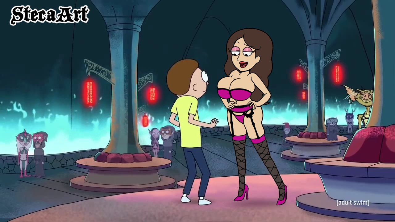 ass big_breasts duo_focus edit edited female high_heels huge_ass huge_breasts long_hair male morty_smith prostitute prostitution rick_and_morty screen_capture screencap screenshot screenshot_edit sexually_suggestive slut slutty_outfit steca thelazyart thick thighs tricia_lange