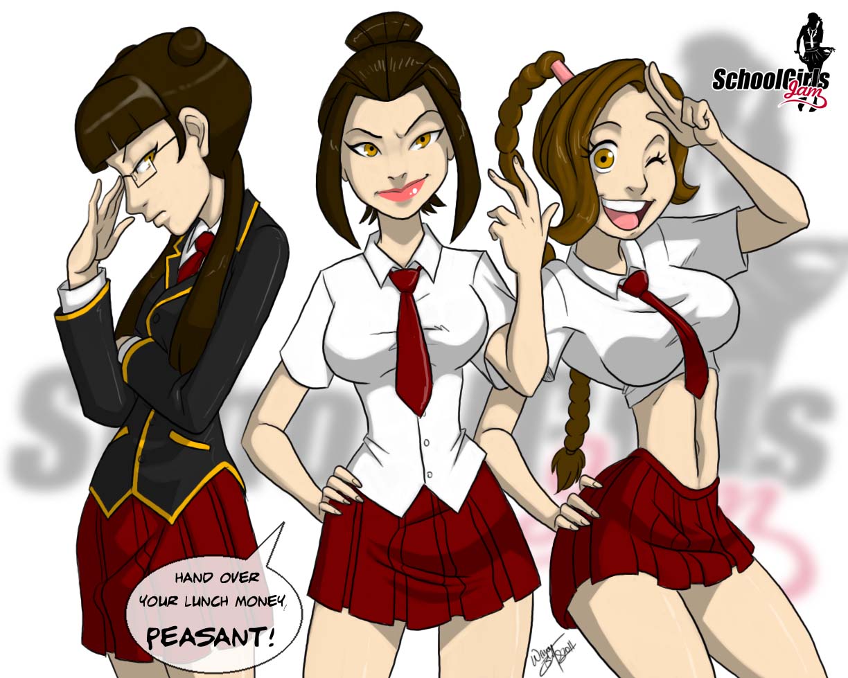 3girls aeolus06 alternate_universe avatar_the_last_airbender azula bully bullying english_text female female_only human mai_(avatar) modern_au multiple_girls school_uniform schoolgirl tagme text text_bubble ty_lee